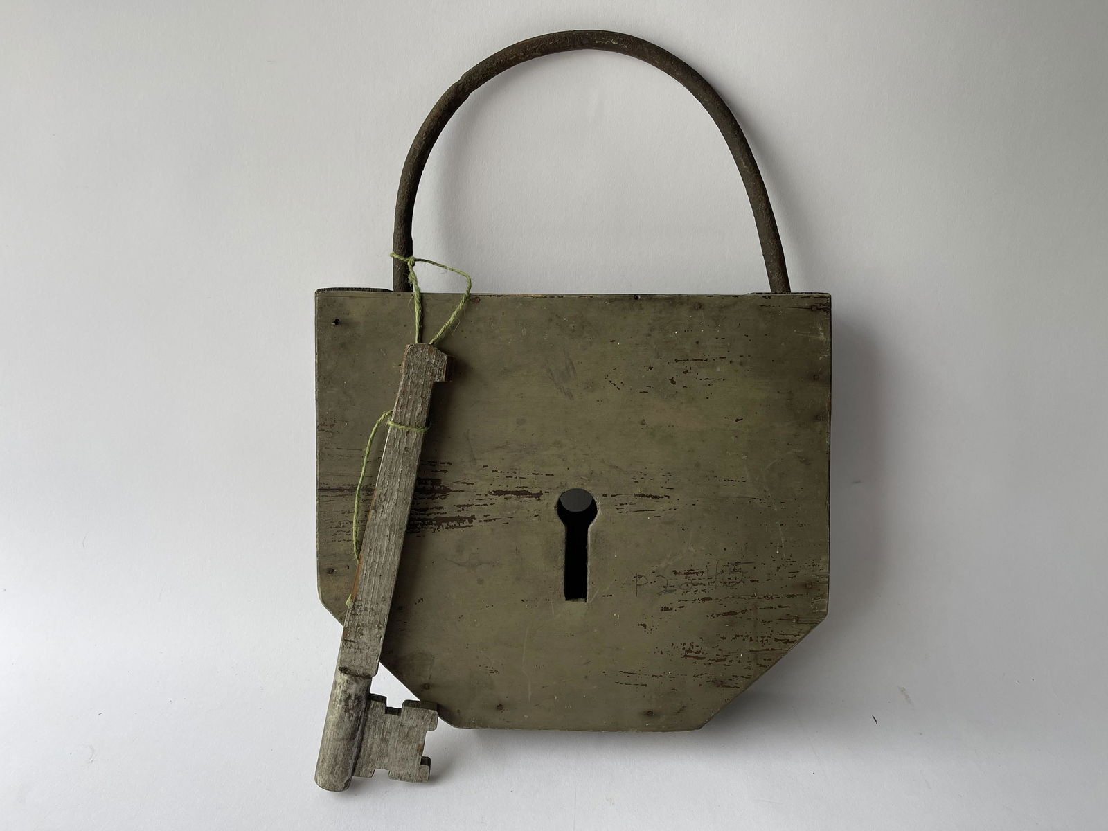 19TH C FOLK ART PAINTED TRADE SIGN FOR LOCKSMITH (1 of 5)