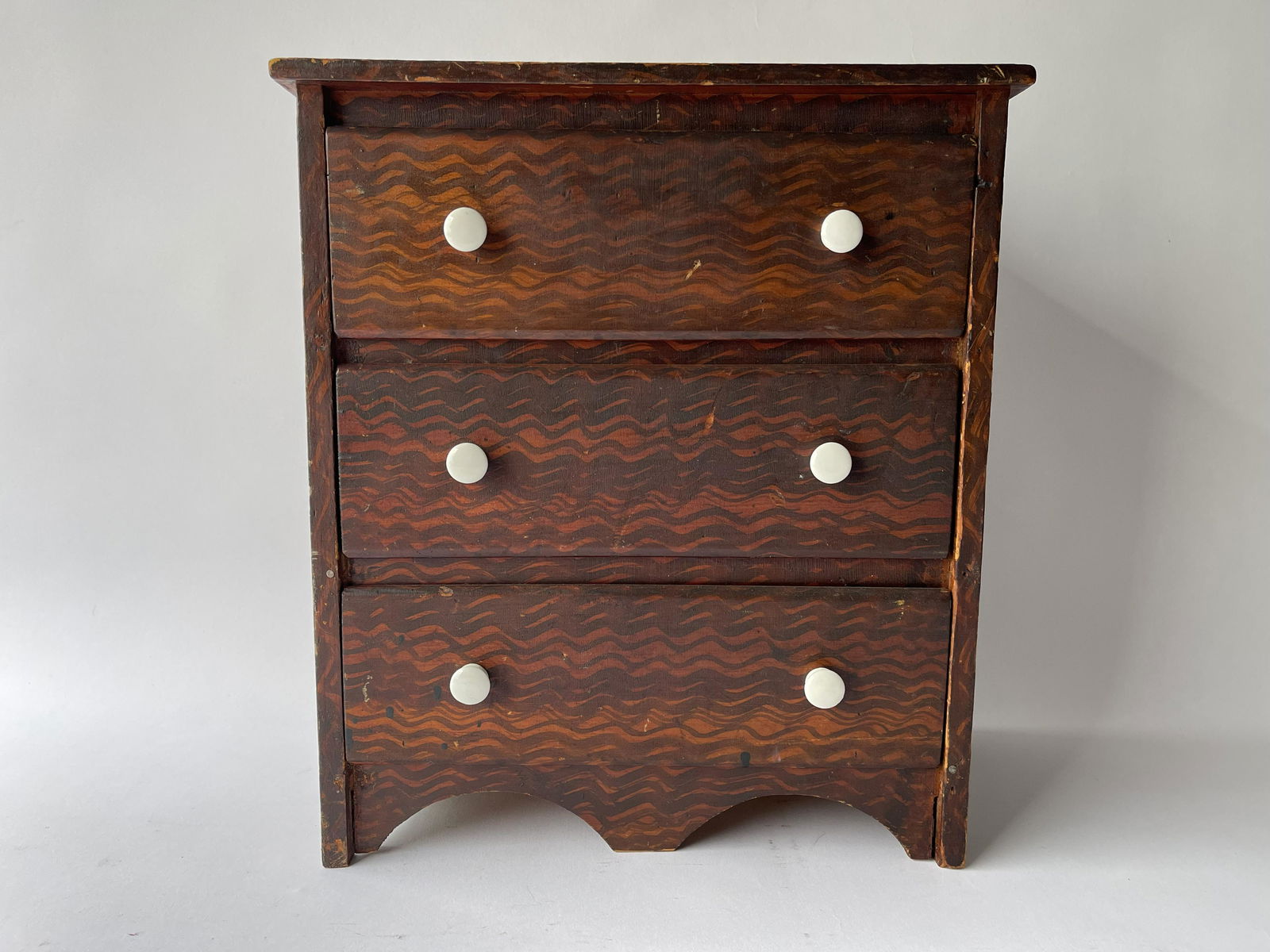 19TH C PAINT DECORATED THREE DRAWER CHEST (1 of 7)