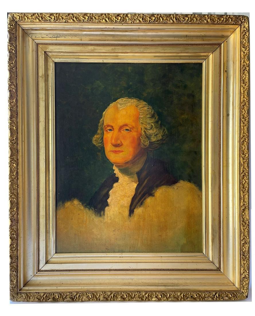 OIL ON BOARD PAINTING OF GEORGE WASHINGTON (1 of 3)