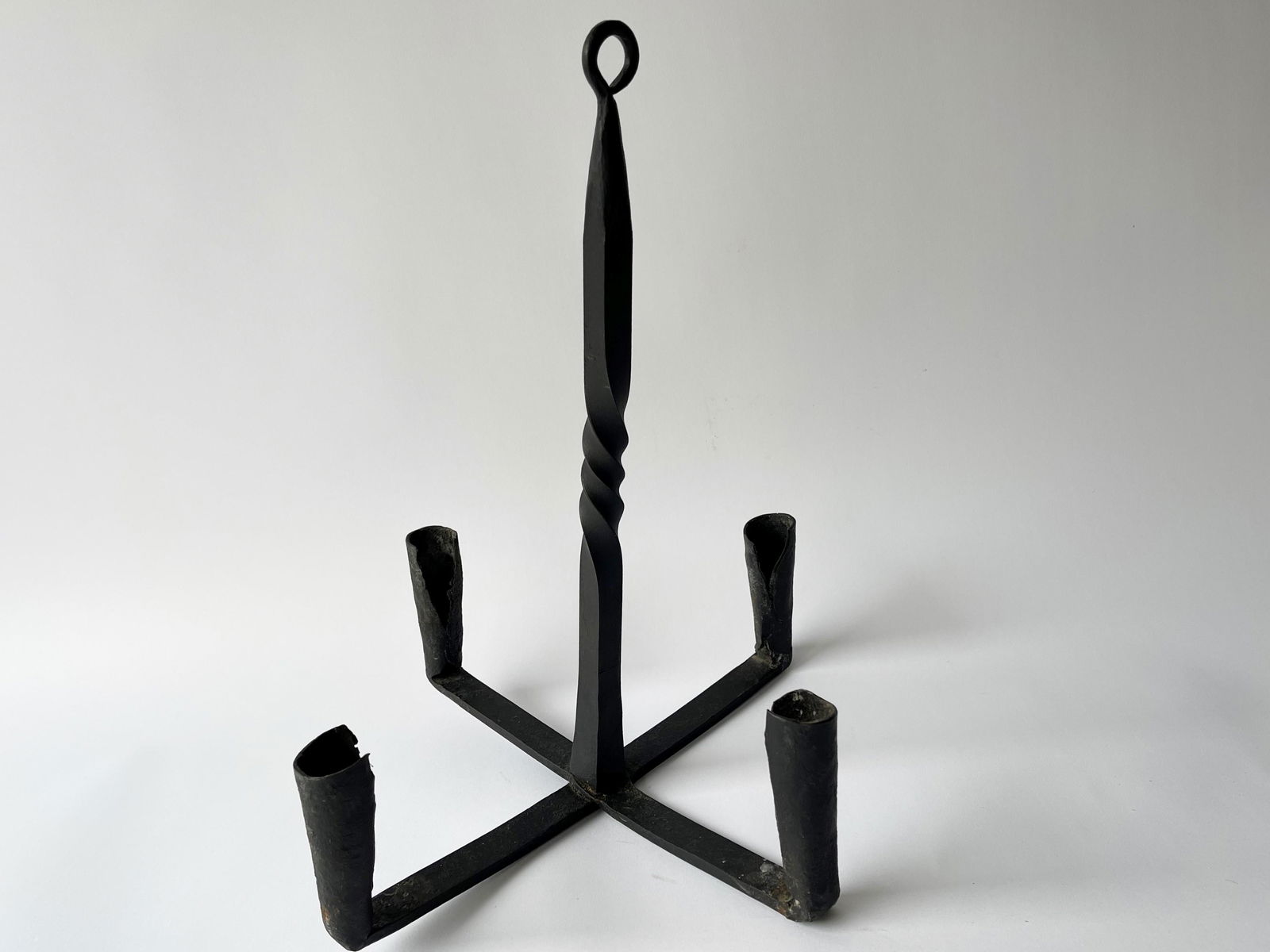 WROUGHT IRON HANGING CANDLE CHANDELIER (1 of 3)