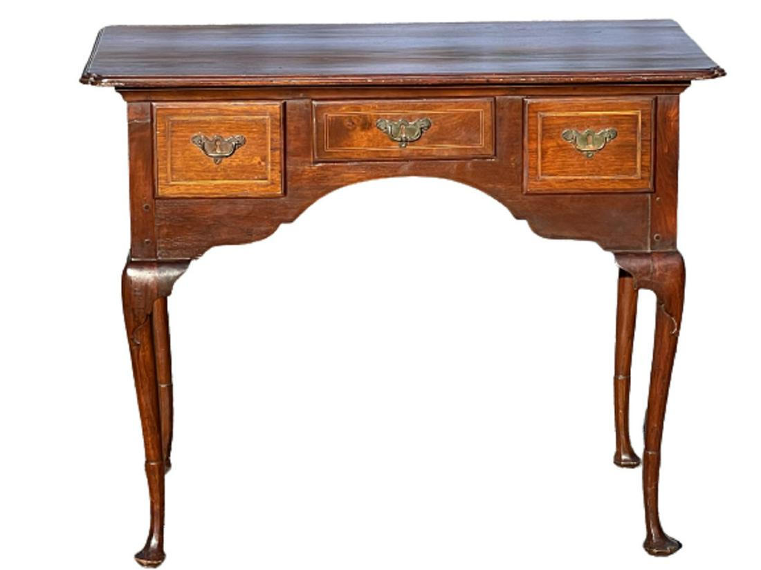 18TH C INLAID THREE DRAWER LOWBOY (1 of 7)