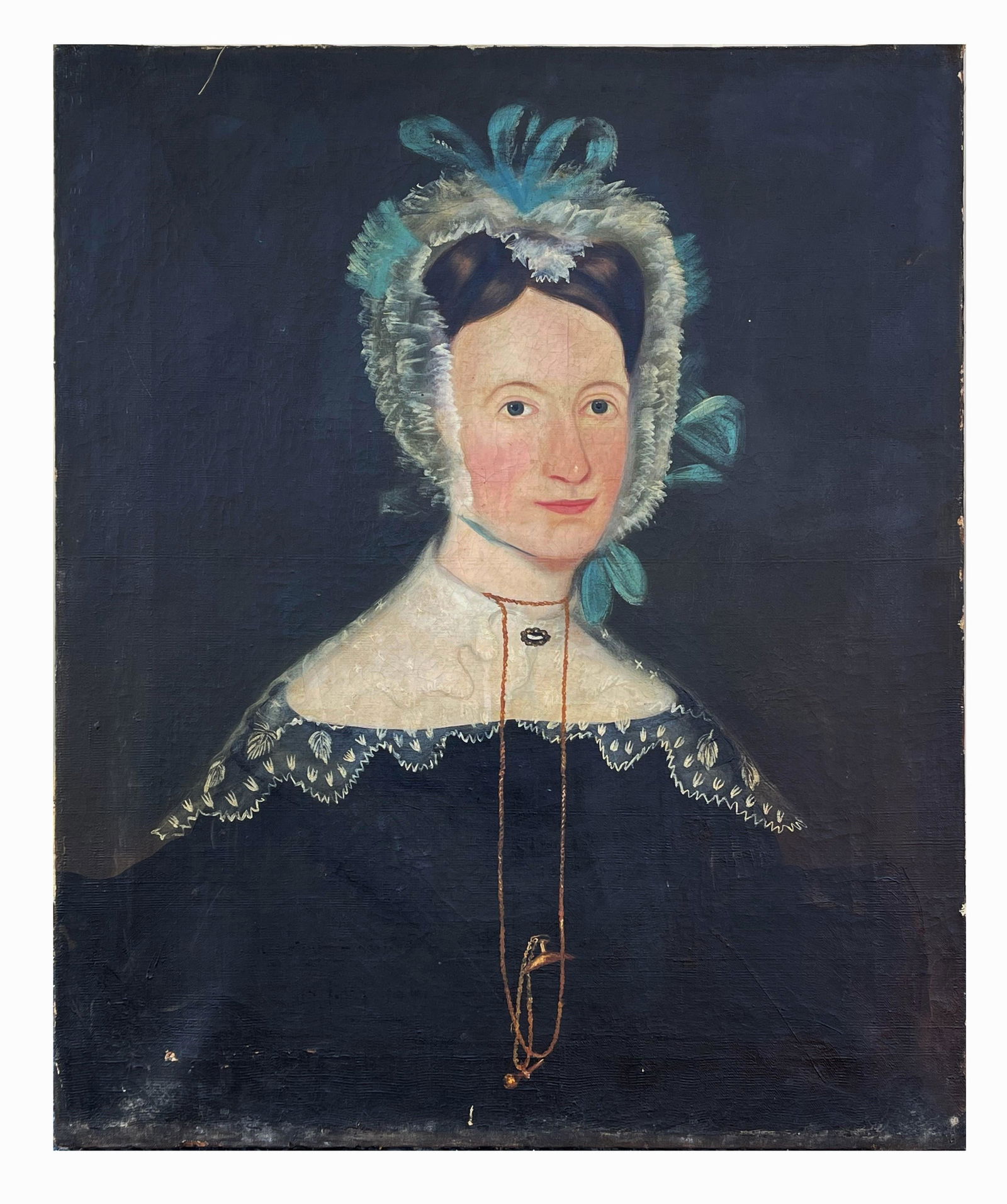 18TH C PORTRAIT PAINTING OF A LADY (1 of 3)