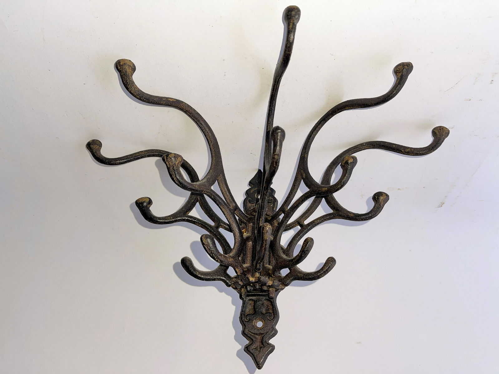 19TH C IRON WALL MOUNT HANGER HOOKS (1 of 2)