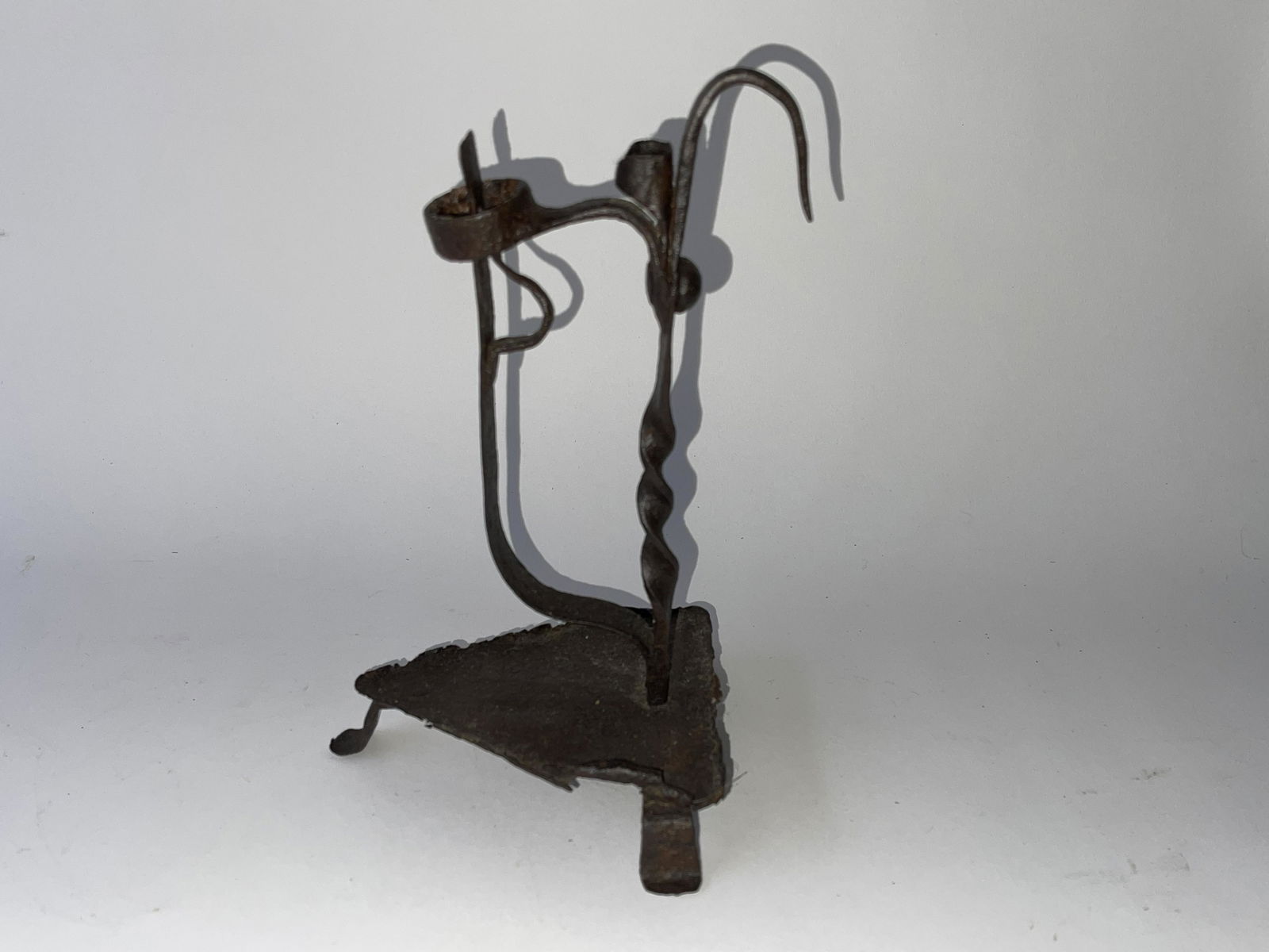18TH C WROUGHT IRON CANDLE LIGHT (1 of 3)