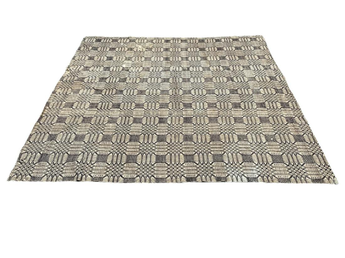 19TH C BLUE / WHITE COVERLET (1 of 4)