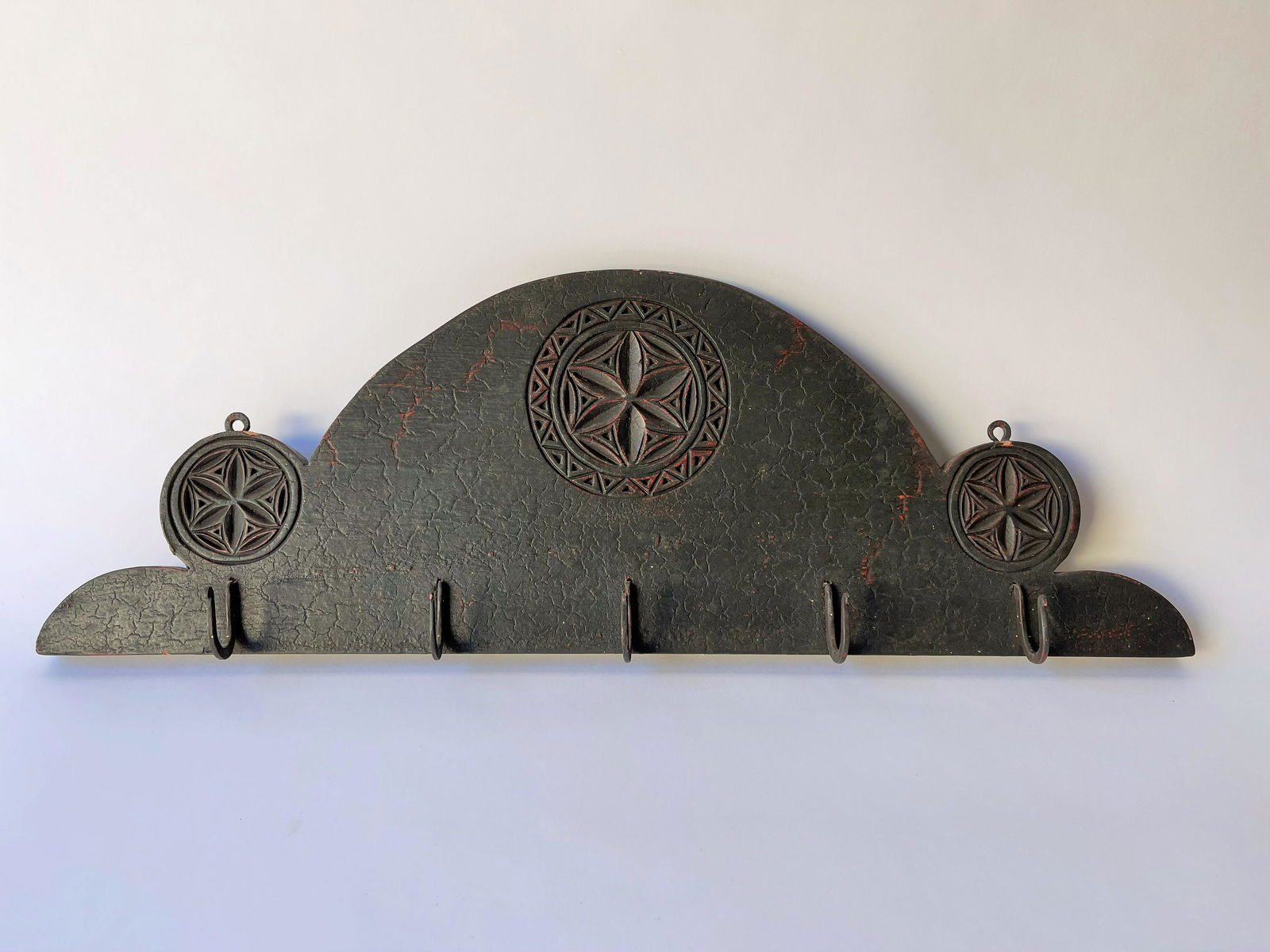 CARVED AND PAINTED UTILITY RACK (1 of 5)