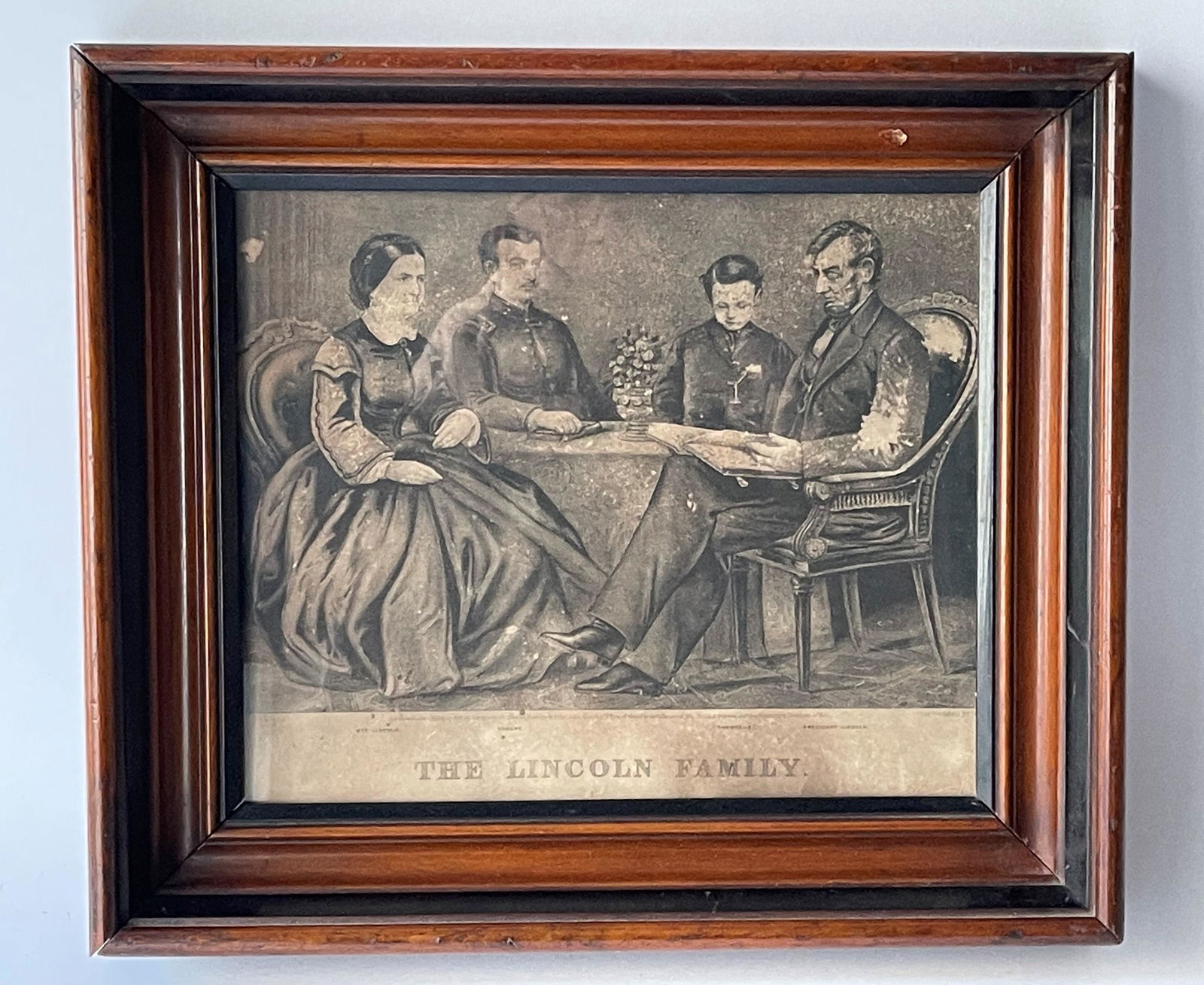 LINCOLN FAMILY LITHOGRAPH BY CURRIER AND IVES (1 of 5)