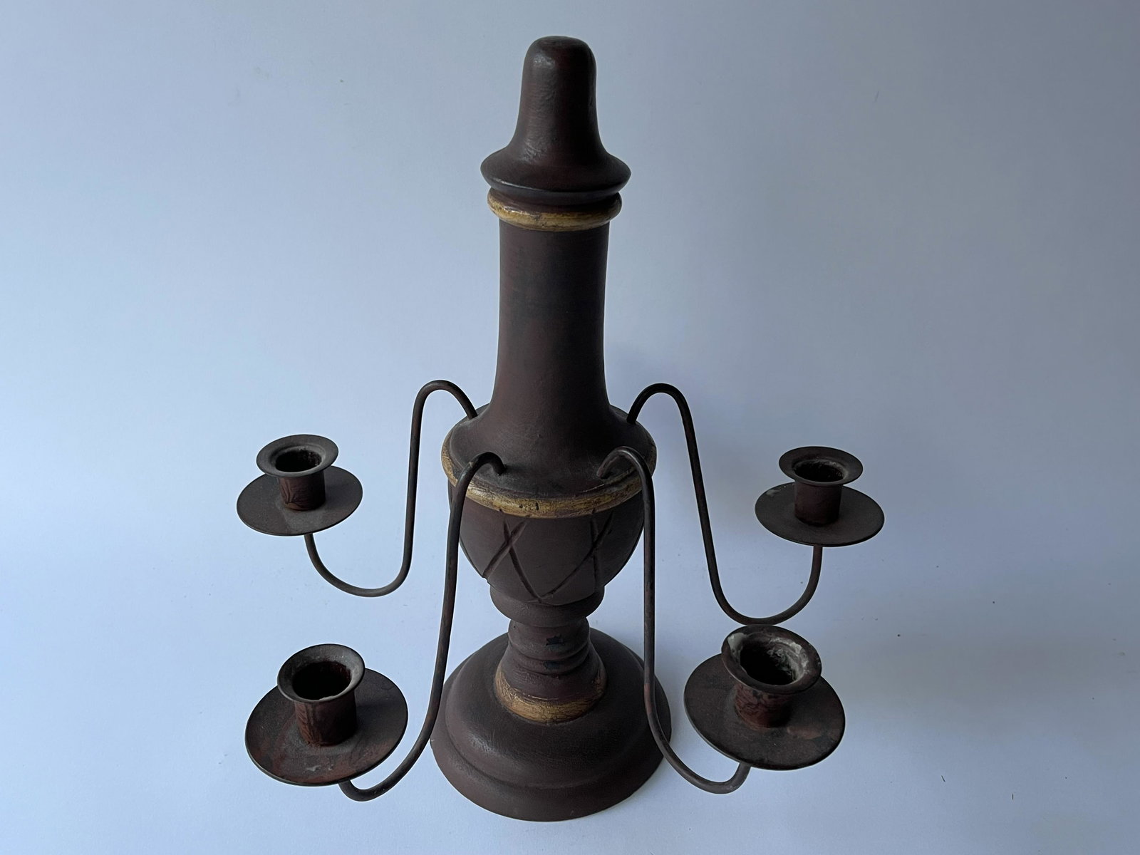 PAINTED CANDLE CHANDELIER: PAINTED CANDLE CHANDELIER, REPLICA, 14" TALL