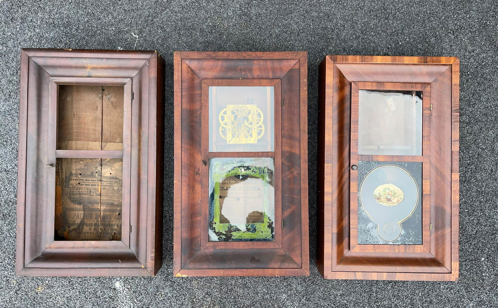 GROUPING OF OGEE CLOCK CASES / PARTS (1 of 4)