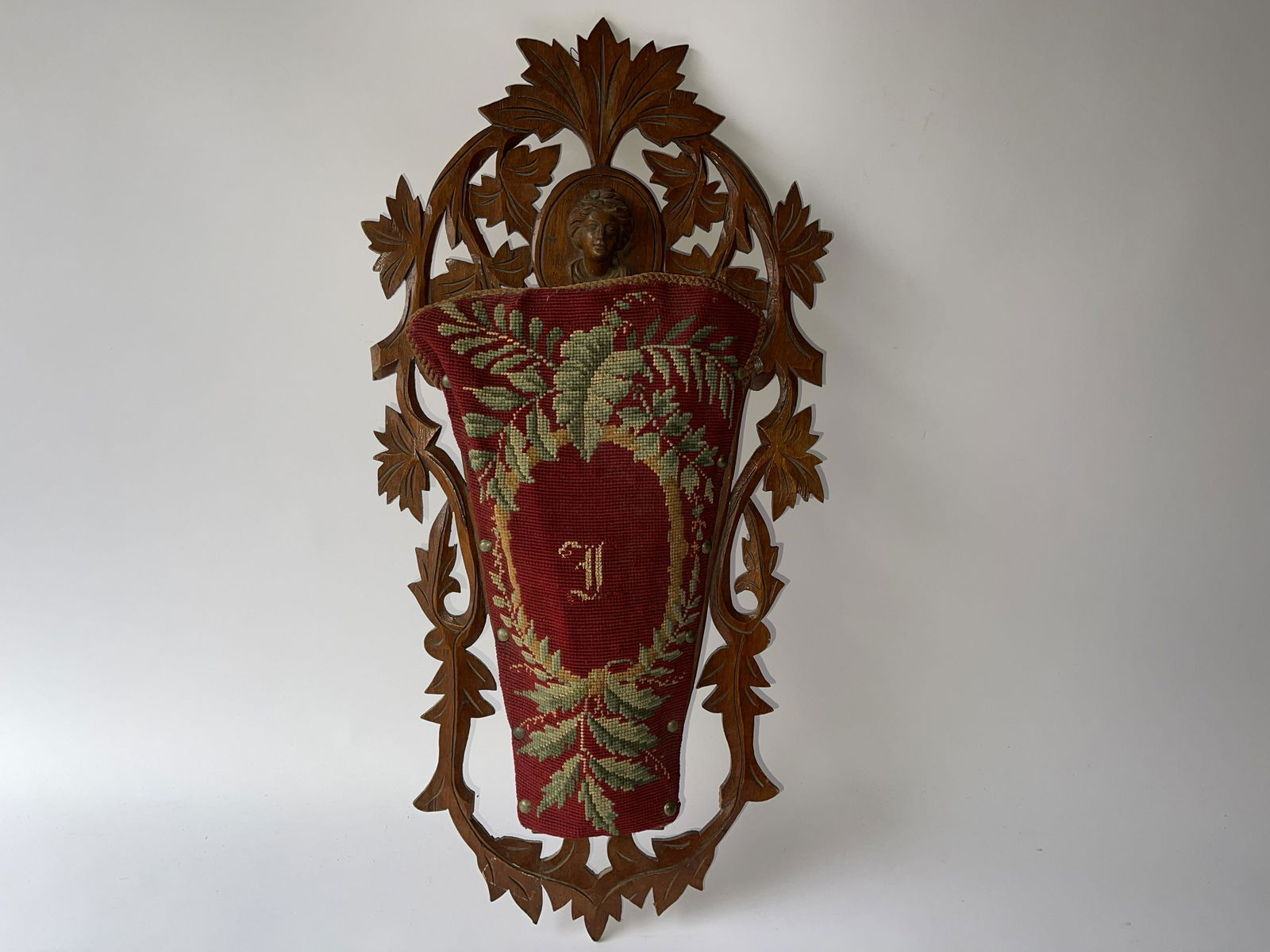 VICTORIAN CARVED WALL POCKET (1 of 3)