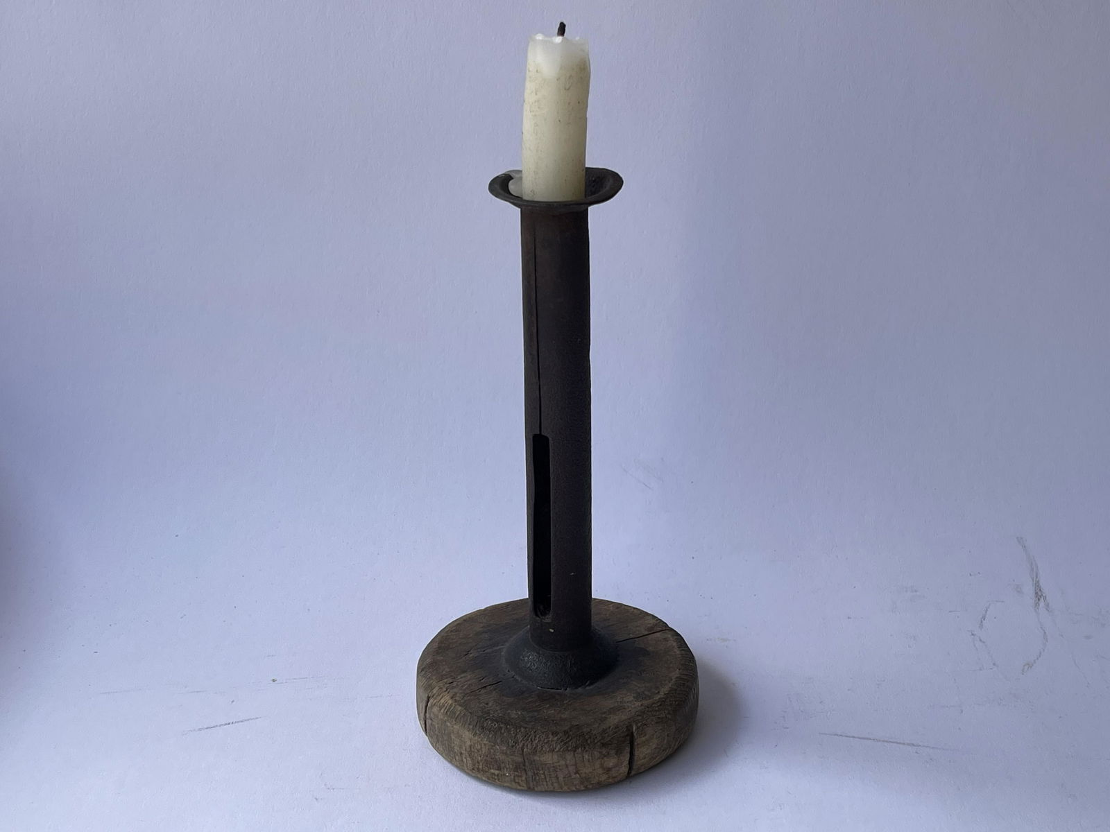 FOLK ART MAKE DO CANDLESTICK 7.5" (1 of 3)