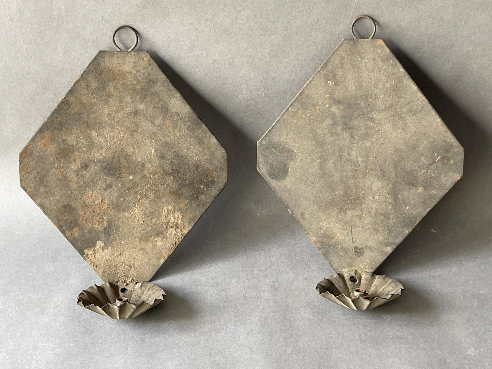 PAIR OF TIN SCONCES (1 of 3)