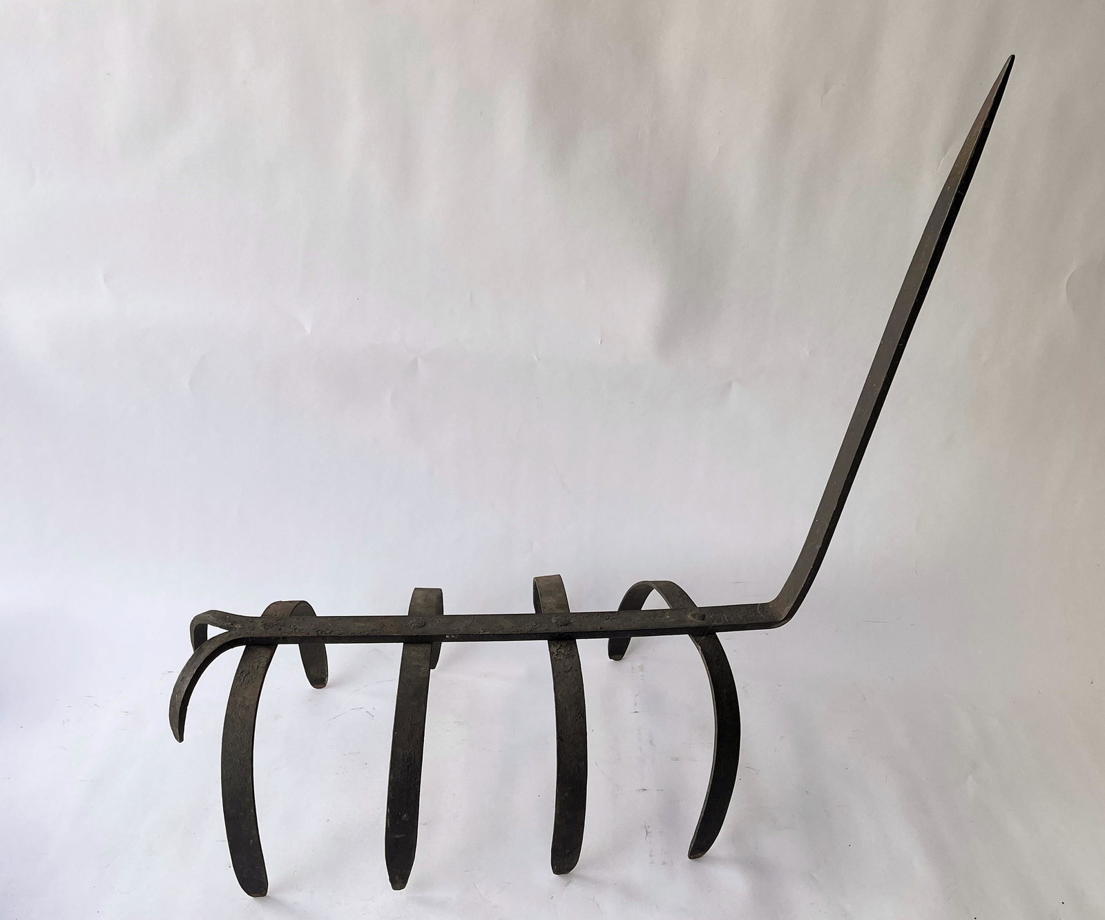 VERY RARE 18TH C WROUGHT IRON CRESSET HOLDER (1 of 3)