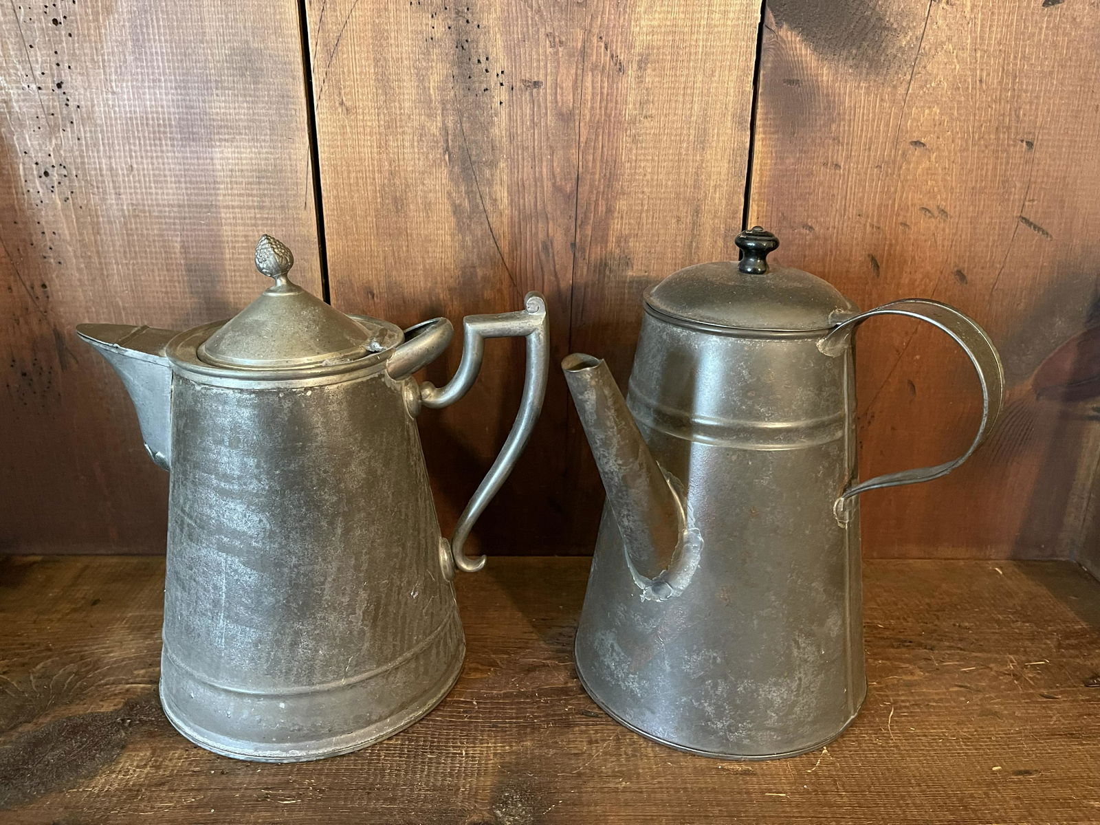 19c Two Tin Coffee Pots (1 of 2)