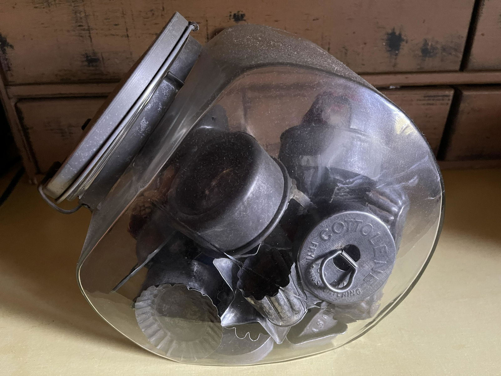 Country Store Candy Jar Filled With Tin Cookie Cutters (1 of 3)