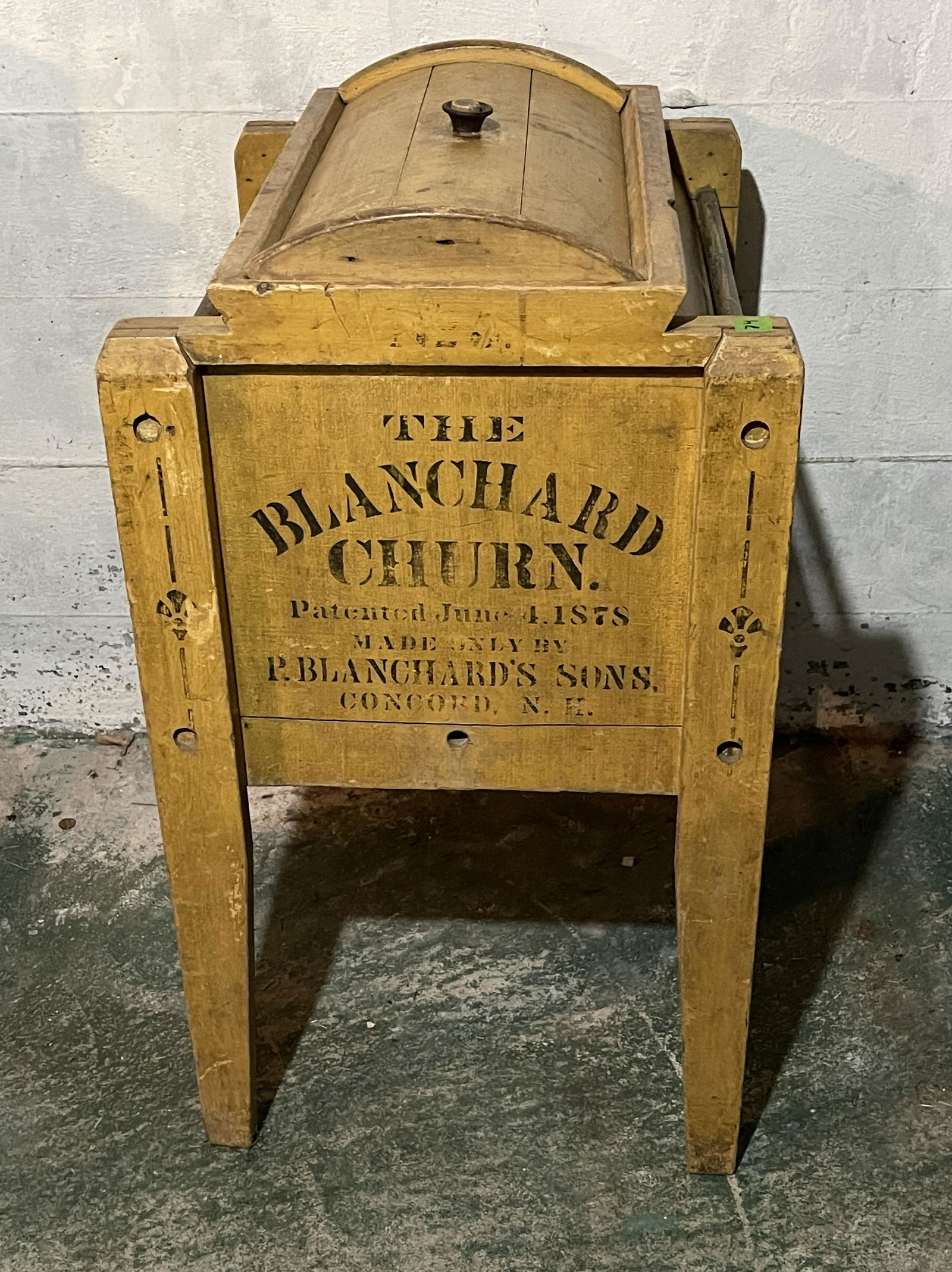 19c Mustard Painted Butter Churn (1 of 6)