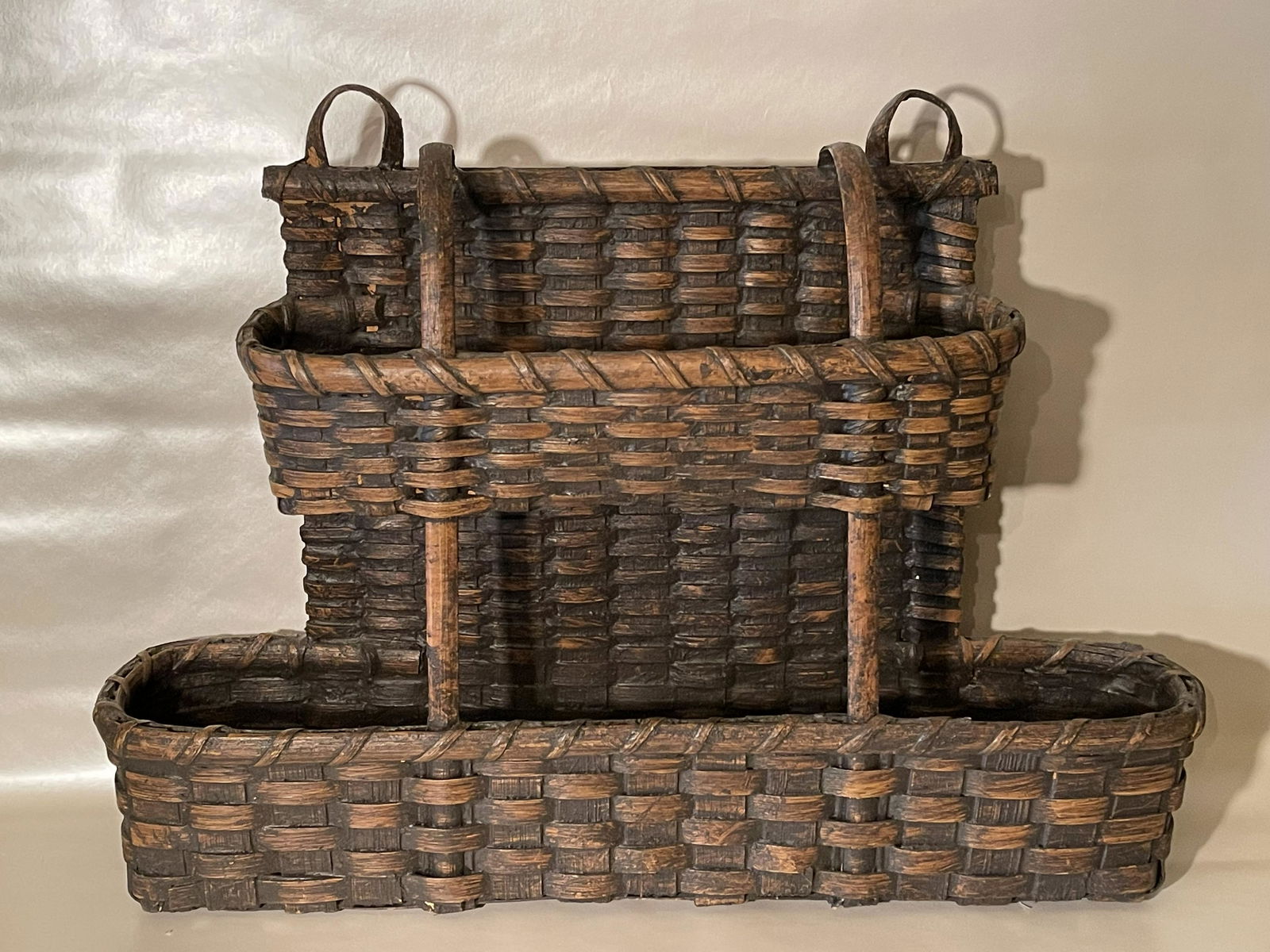 Two Teir Woven Wall Basket (1 of 2)