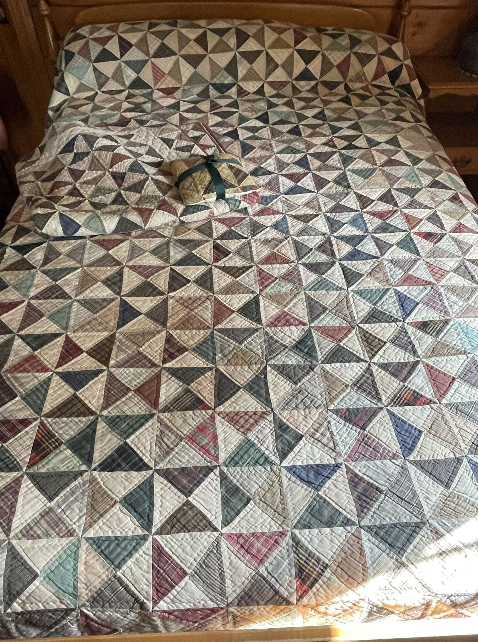 Two Quilted Blankets 43" X 43" & 94" x 100" (1 of 1)