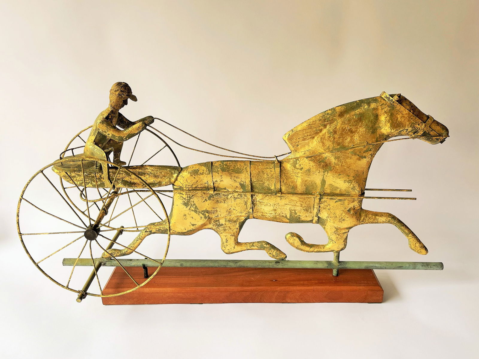 GOLD GILT COPPER SULKY WEATHERVANE (1 of 8)