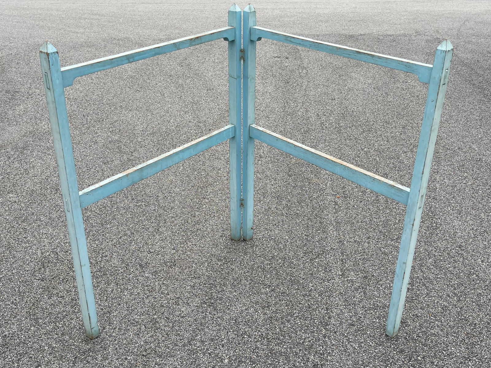 19TH C ORIGINAL BLUE SHAKER QUILT RACK (1 of 3)