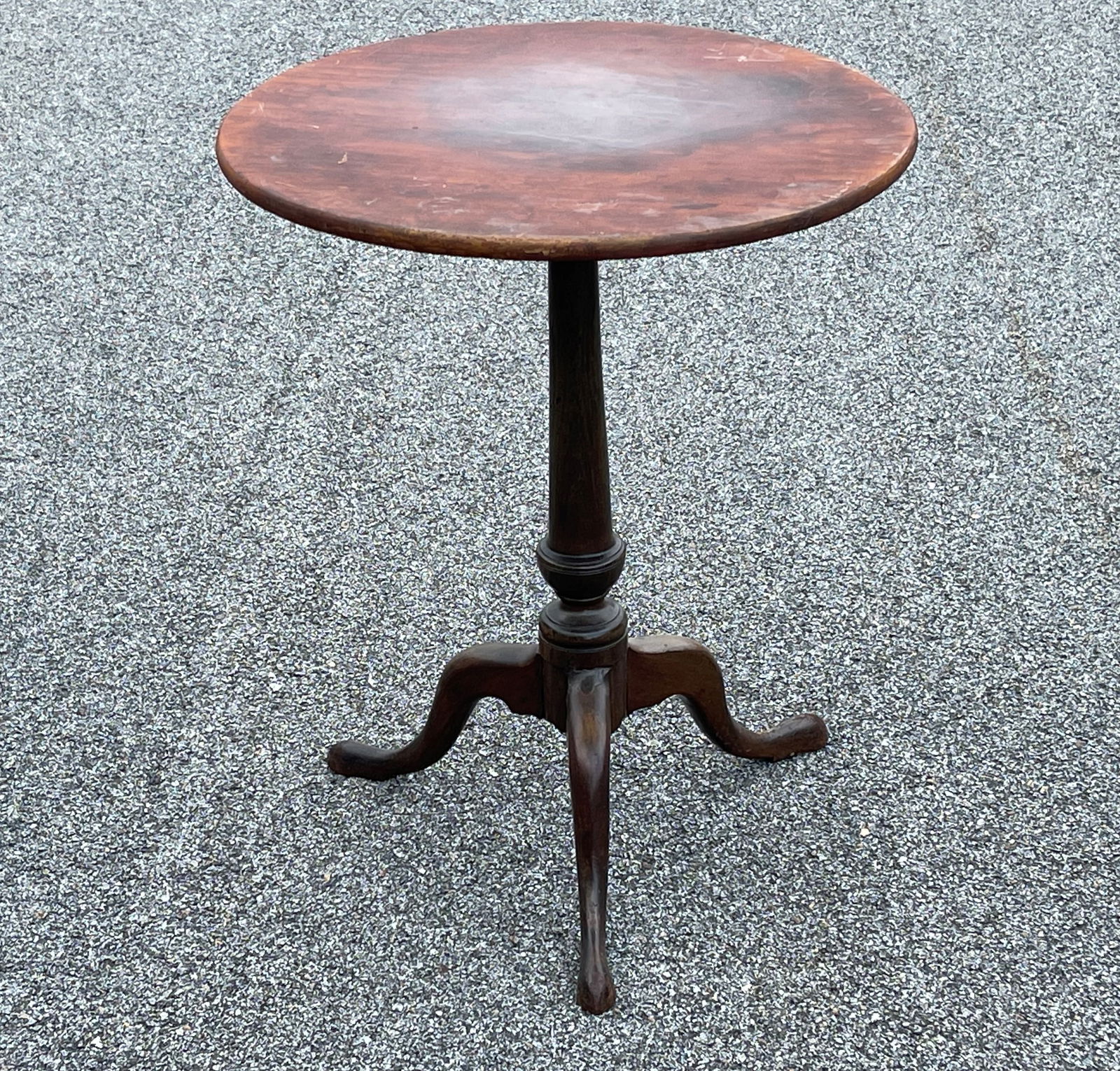 18TH C CANDLE STAND SIGNED NANTUCKET (1 of 5)