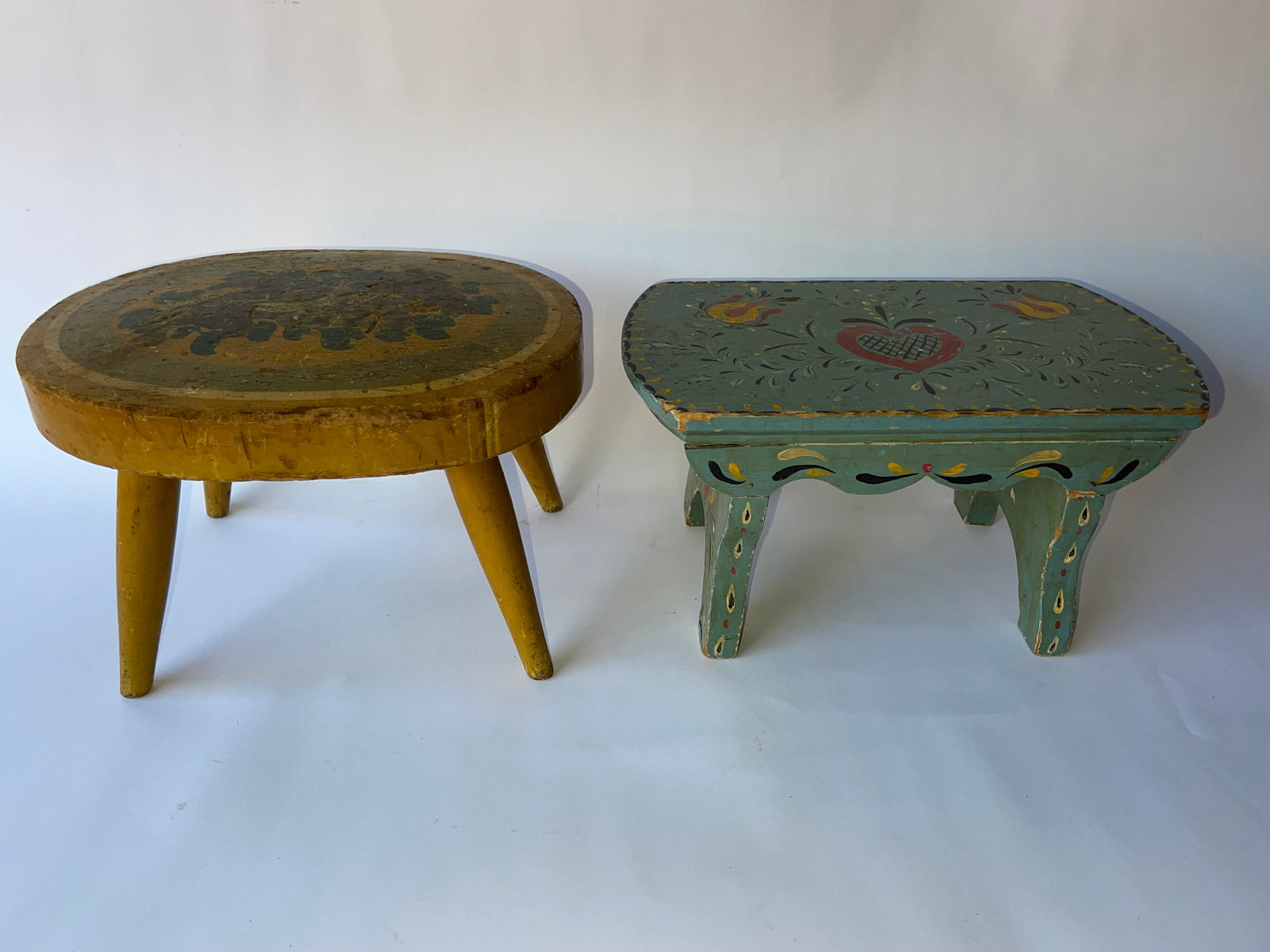2 PAINTED FOOTSTOOLS (1 of 2)