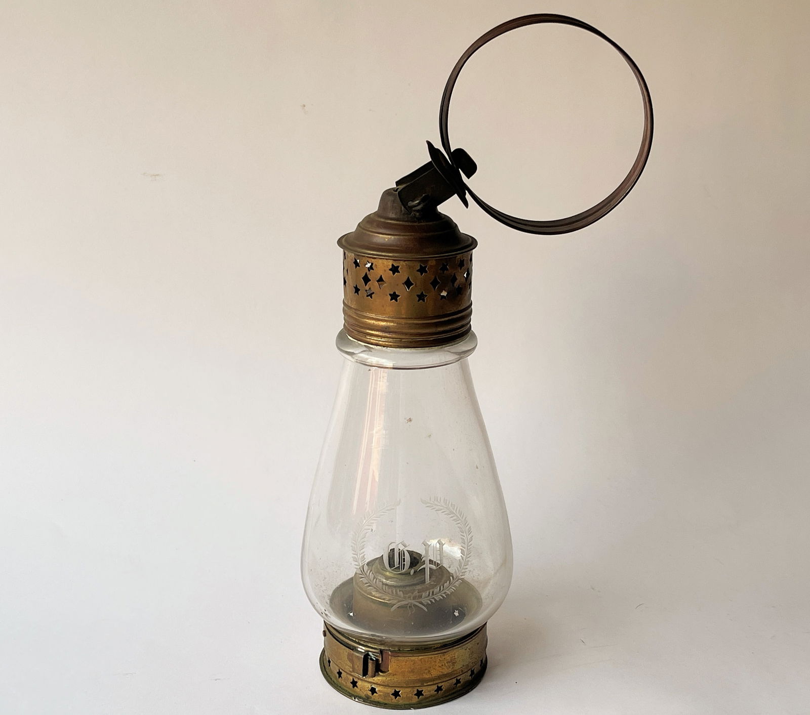 19TH C GLASS GLOBE LANTERN (1 of 6)