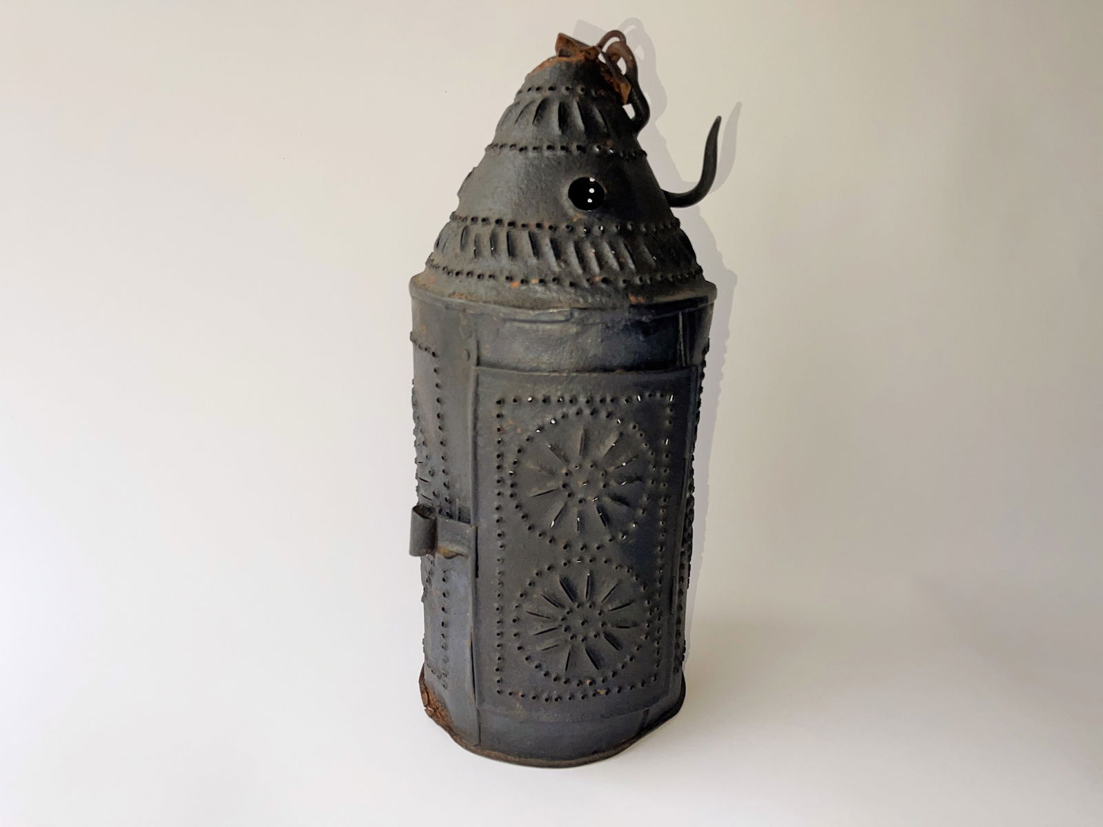 18TH C PUNCHED TIN LANTERN (1 of 5)