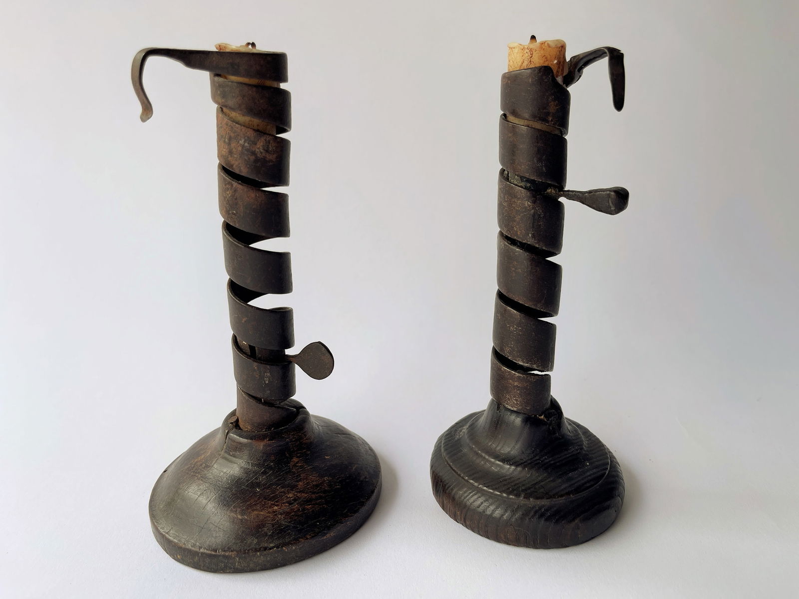 PAIR OF 18TH C SPIRAL CANDLESTICKS (1 of 4)