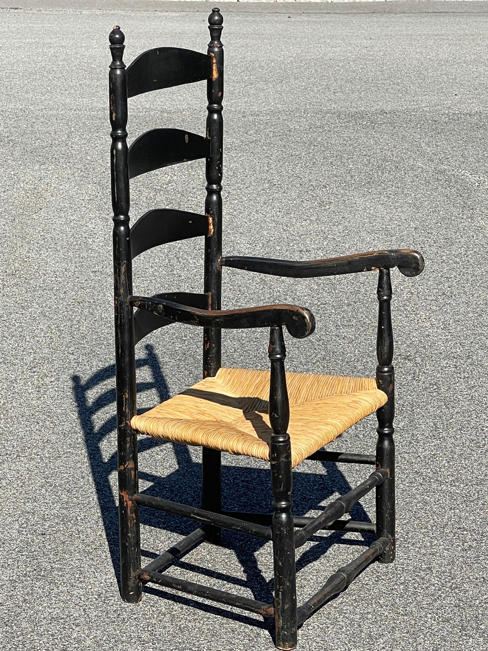 18TH C CT WILLIAM AND MARY LADDERBACK ARM CHAIR (1 of 3)