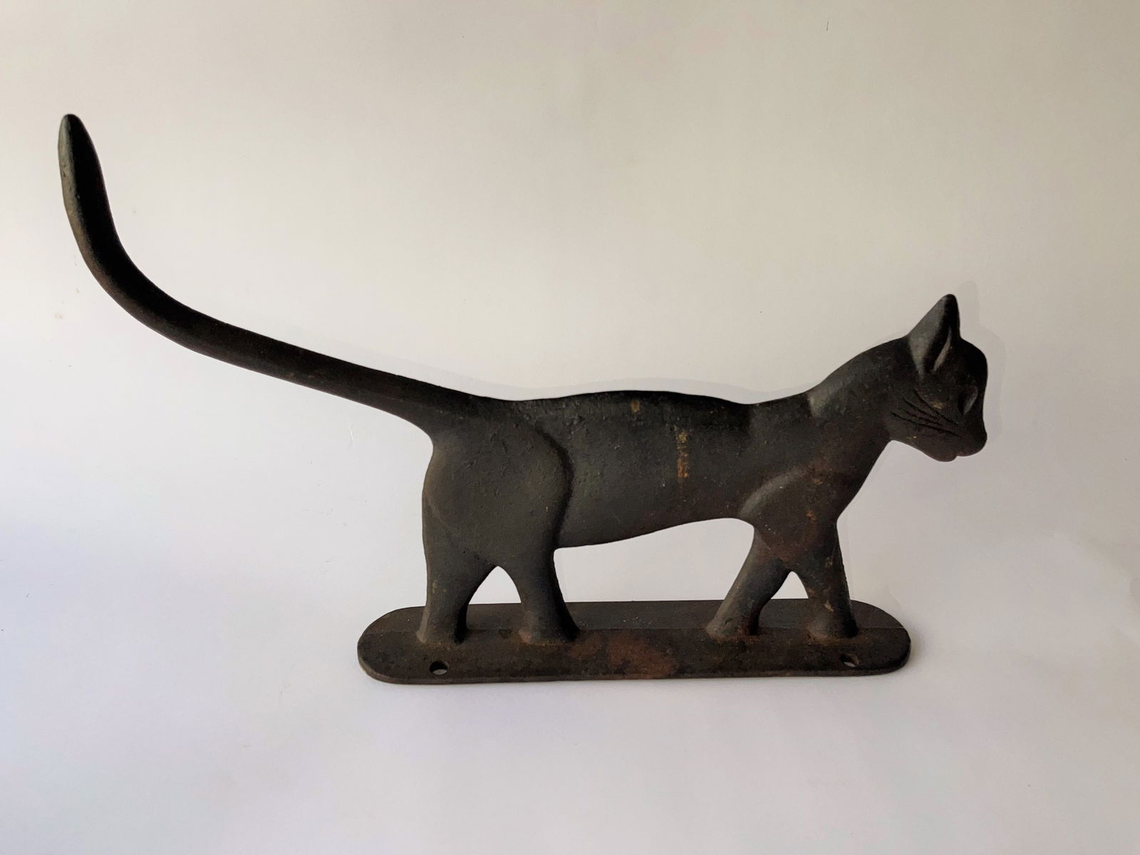 ANTIQUE IRON BLACK CAT DOORSTOP (1 of 3)