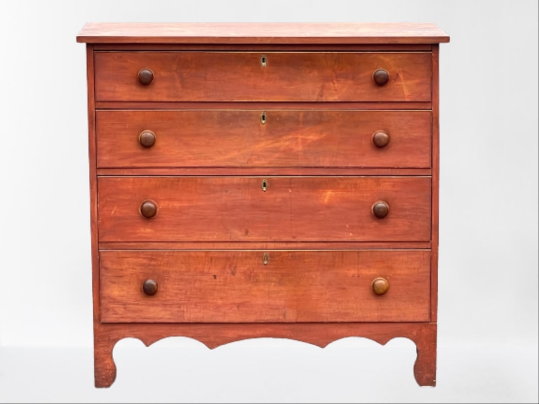 18TH C HEPPLEWHITE PAINTED CHEST OF DRAWERS (1 of 11)