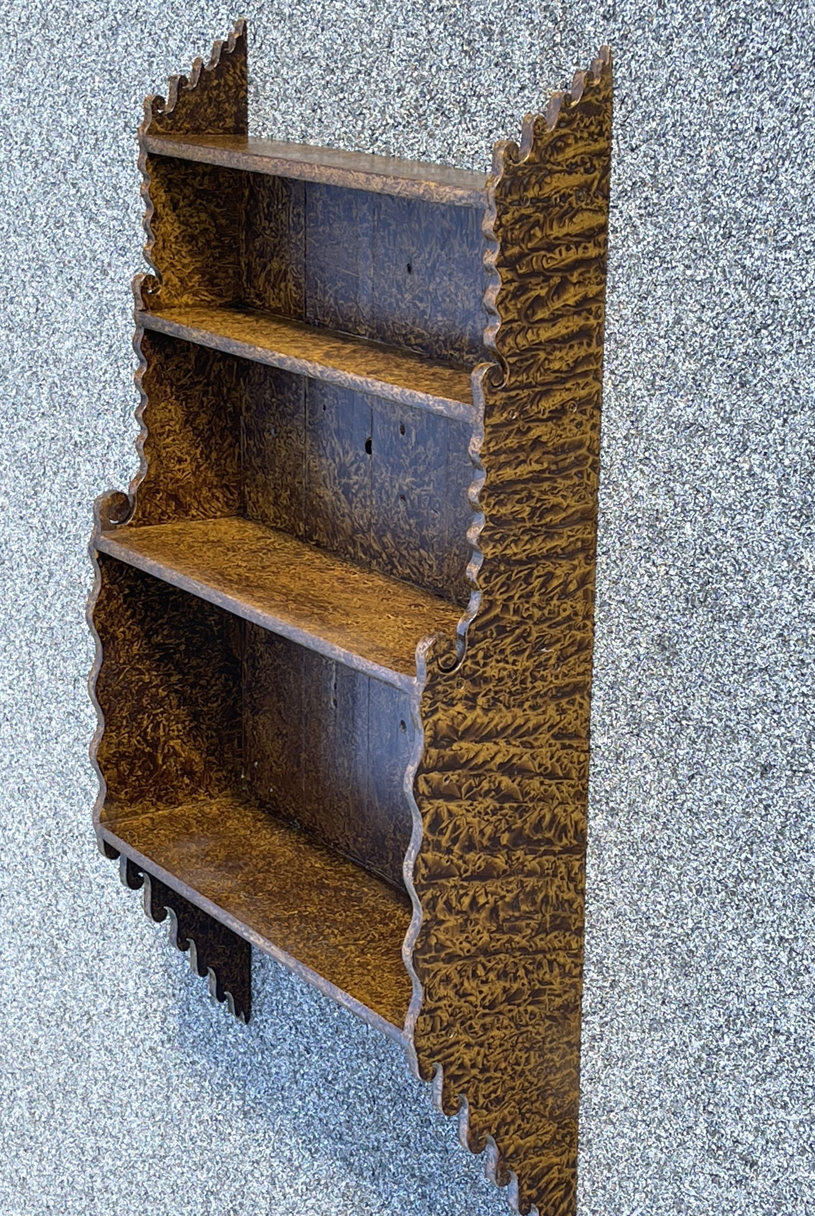 EARLY 19TH C PAINT DECORATED WALL SHELF (1 of 4)