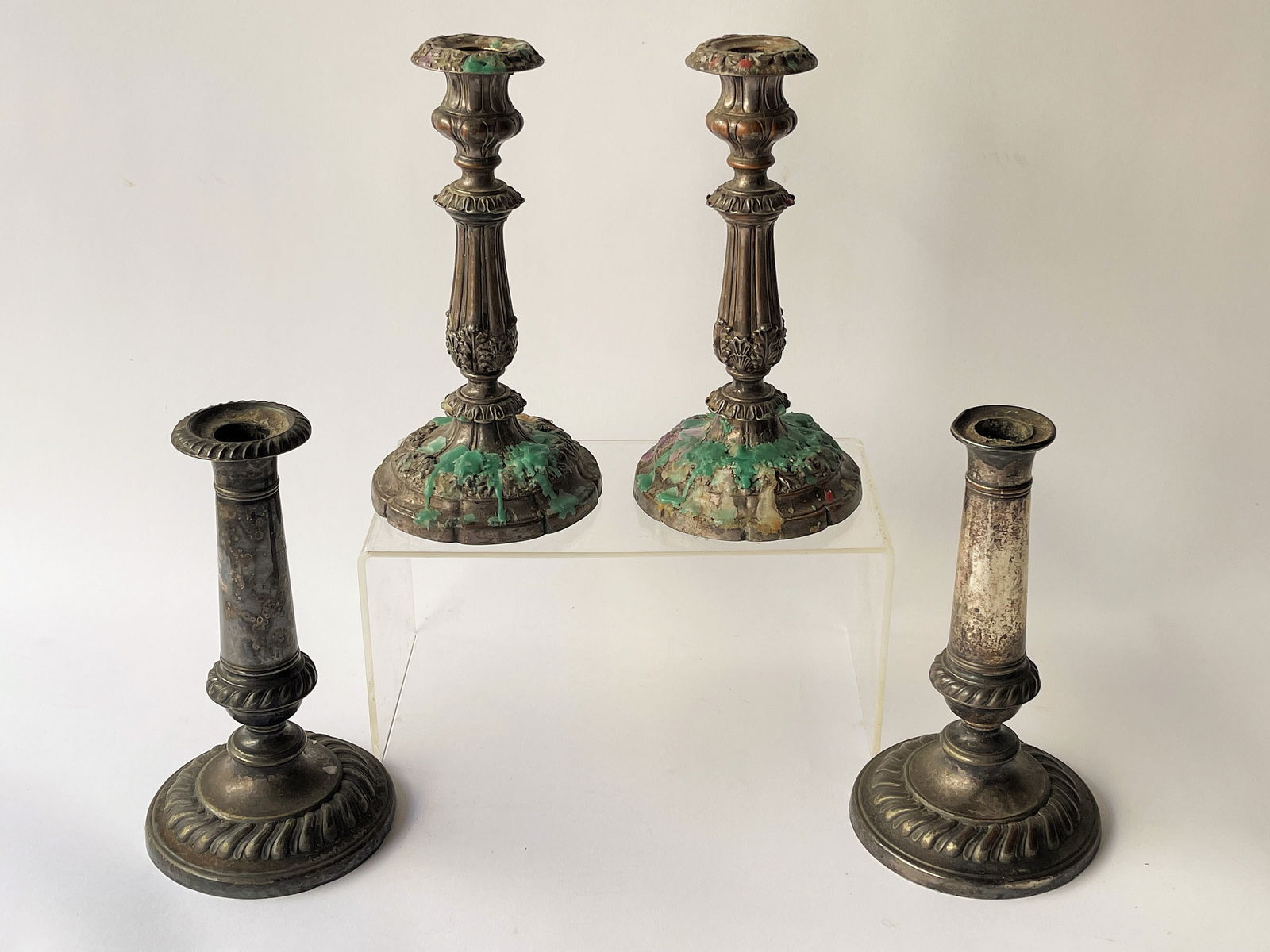 TWO PAIRS OF CANDLESTICKS (1 of 3)