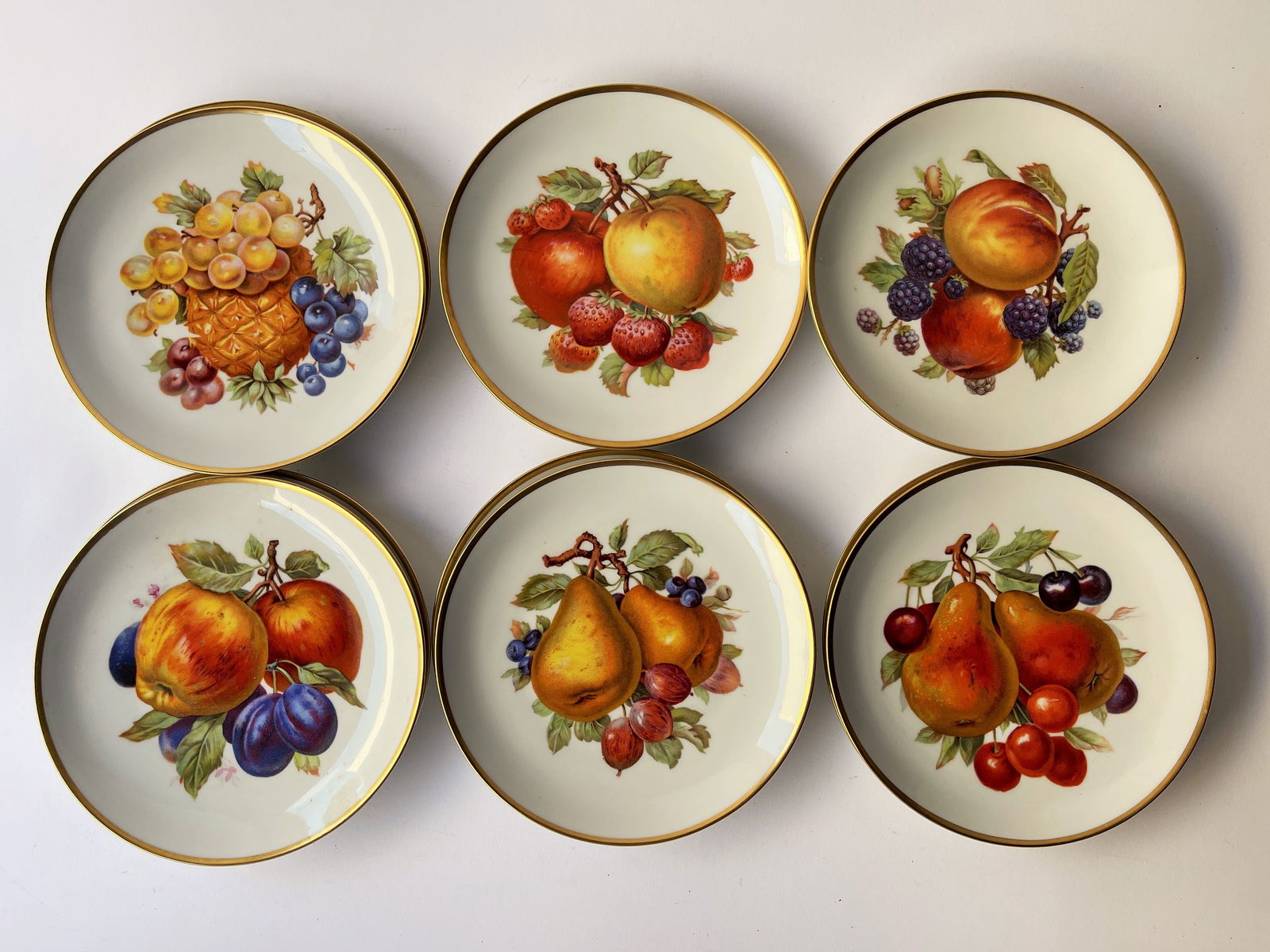GROUPING OF GERMAN PAINTED FRUIT DISHES (1 of 3)