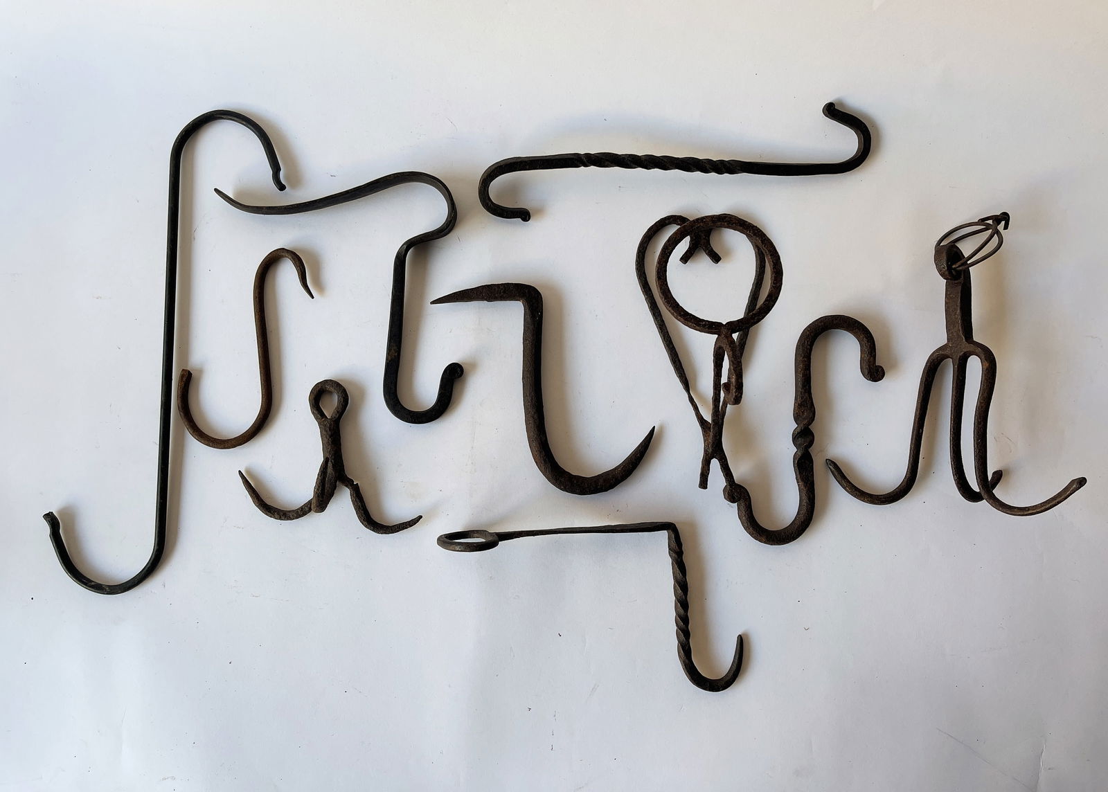 MISC. GROUPING OF IRON HOOKS (1 of 3)