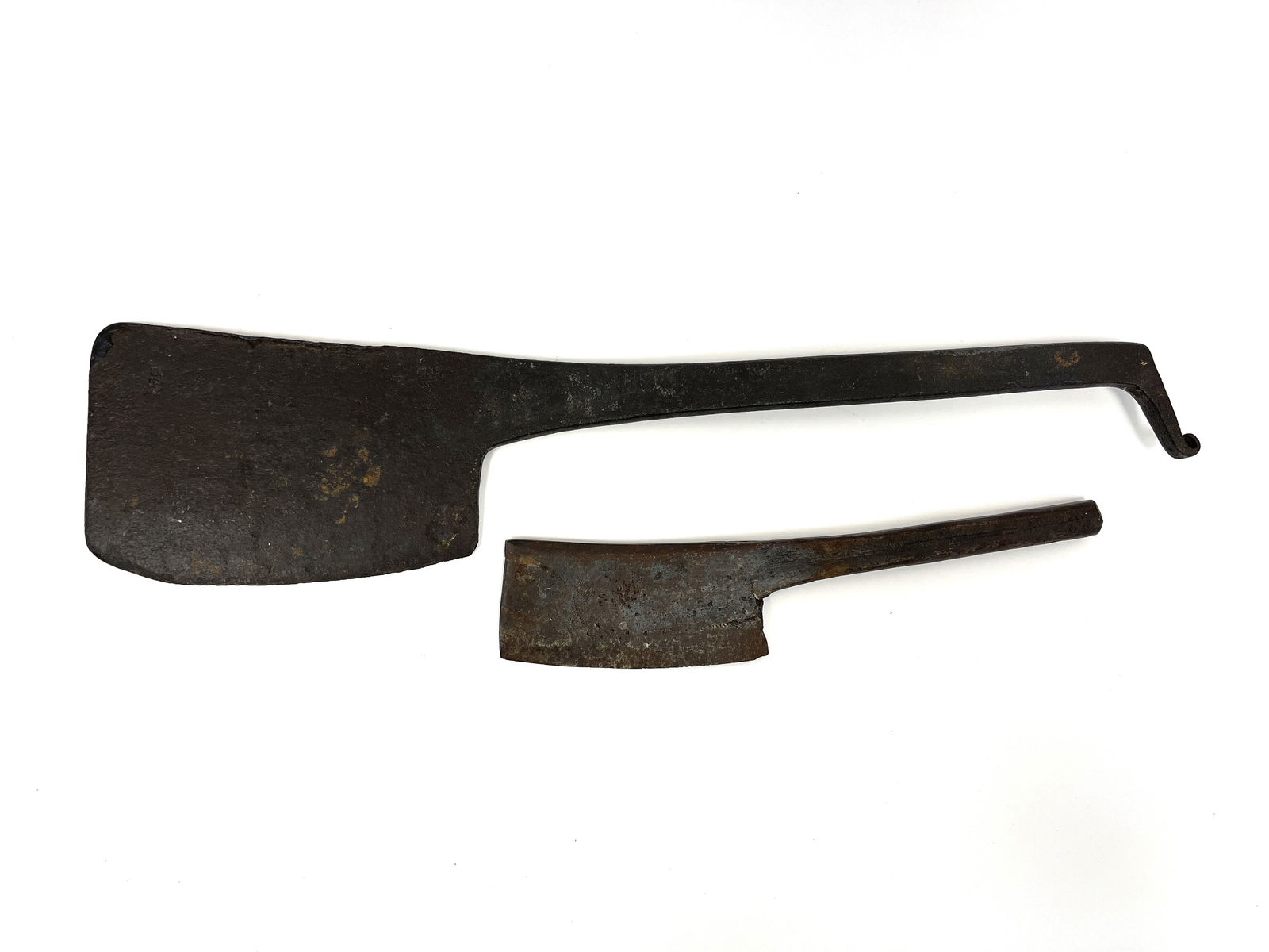 TWO 18TH C IRON CLEAVERS (1 of 2)