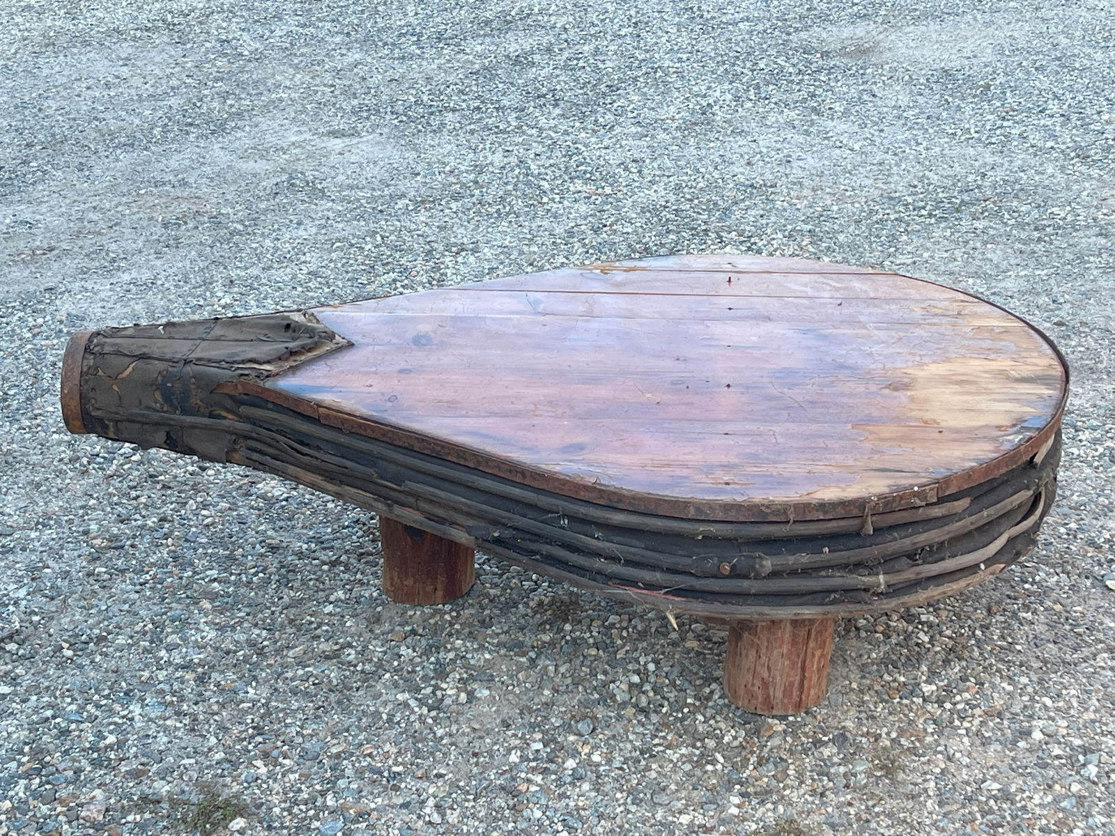 LARGE ANTIQUE BELLOWS MADE INTO A COFFEE TABLE (1 of 4)