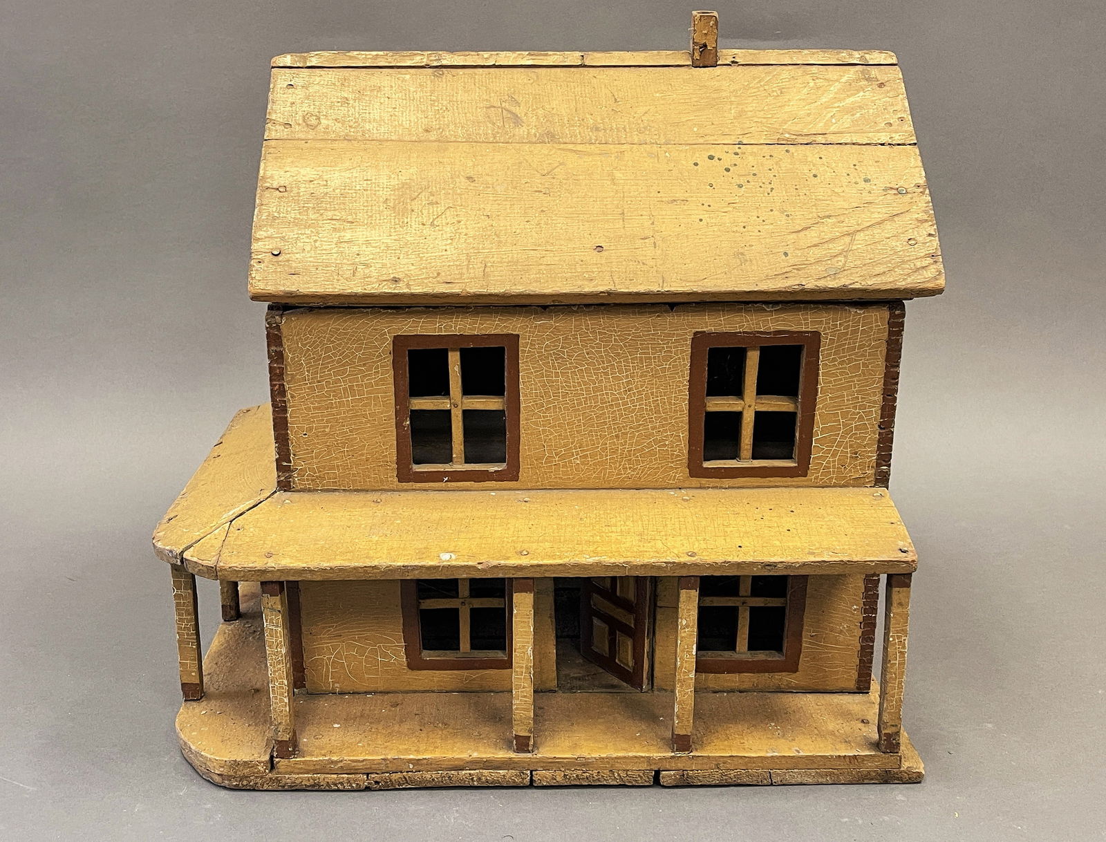 19TH C FOLK ART PAINTED DOLL HOUSE (1 of 5)