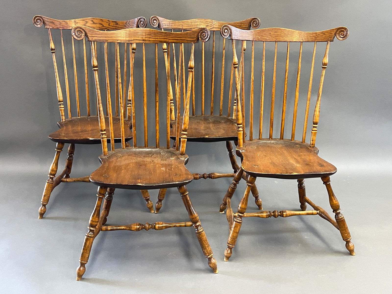 SET OF FOUR BENCHMADE WINDSOR SIDE CHAIRS (1 of 4)