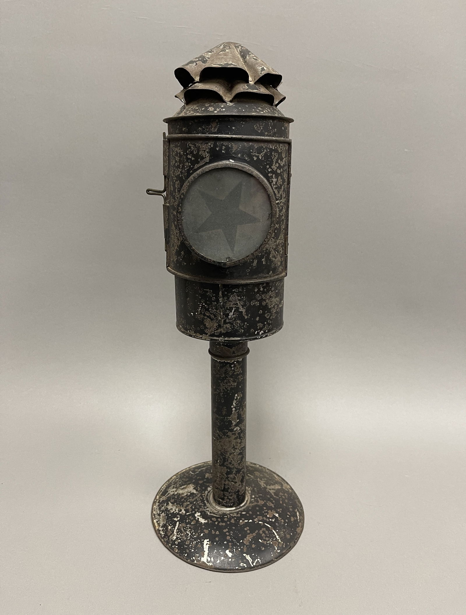 RARE 19TH C CAMPAIGN TORCH WITH ORIGINAL STAND (1 of 7)