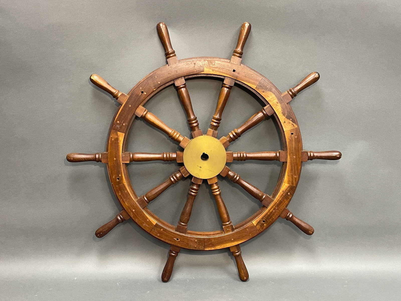 19TH C LARGE SHIP'S WHEEL (1 of 3)