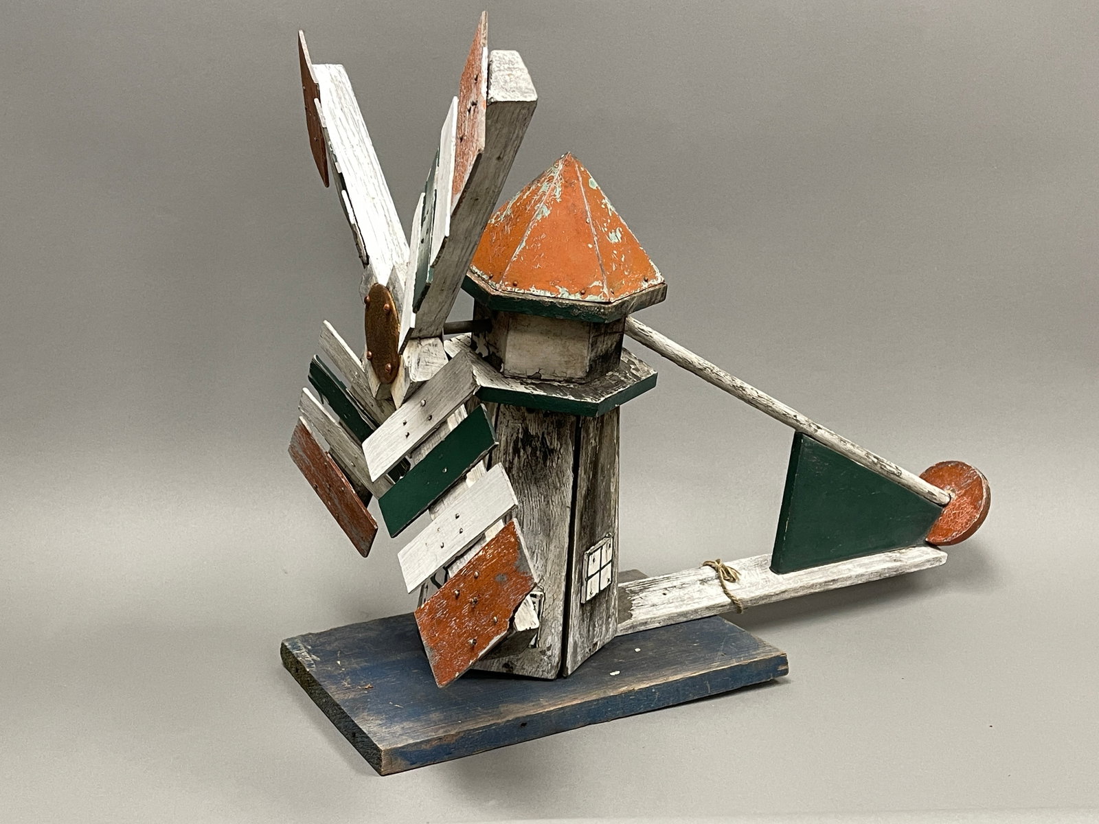 FOLK ART WHIRLIGIG: FOLK ART WHIRLIGIG 20" X 24"