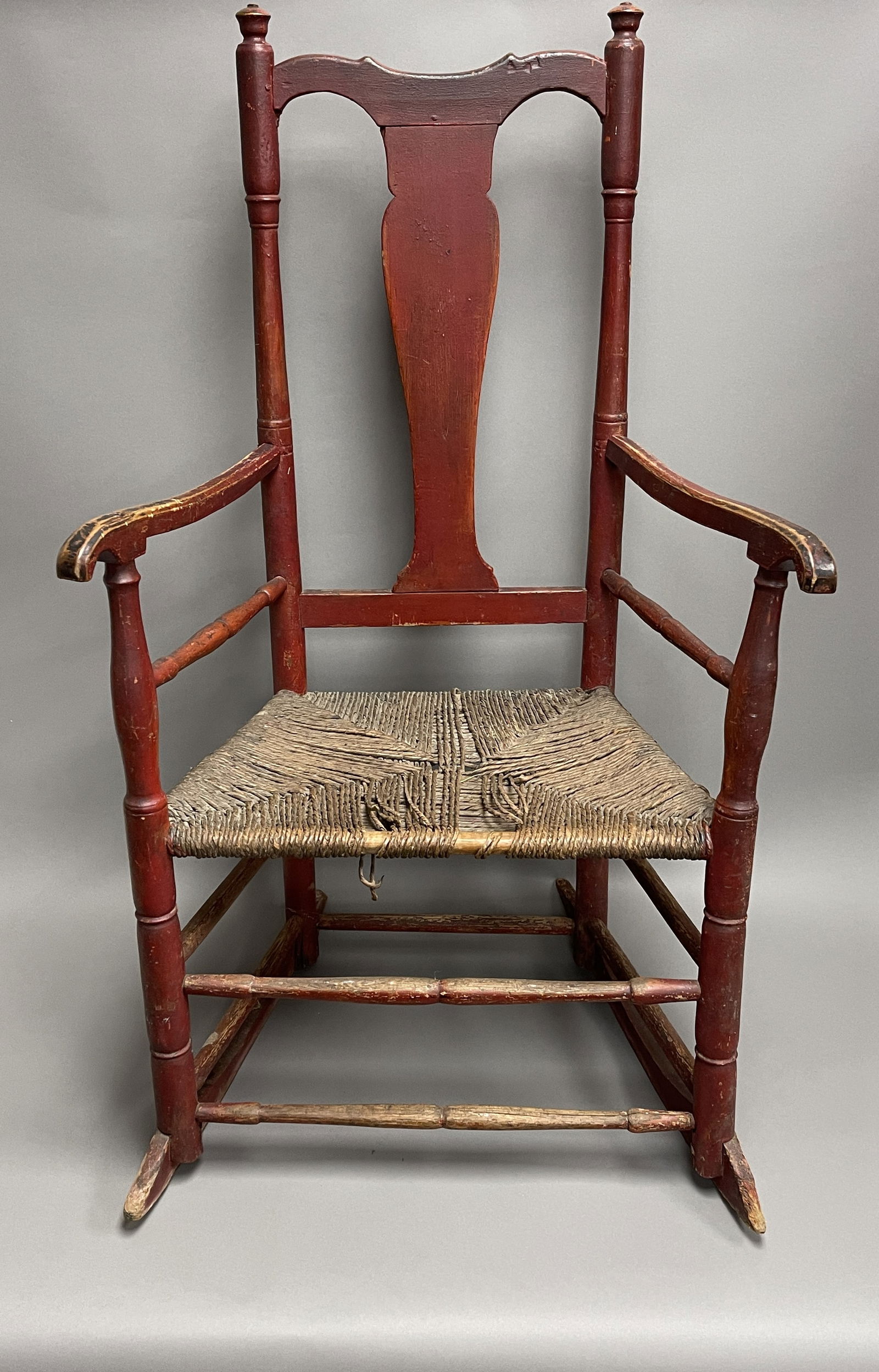 EARLY 18TH C WOODBURY, CT. QUEEN ANNE ARMCHAIR (1 of 5)