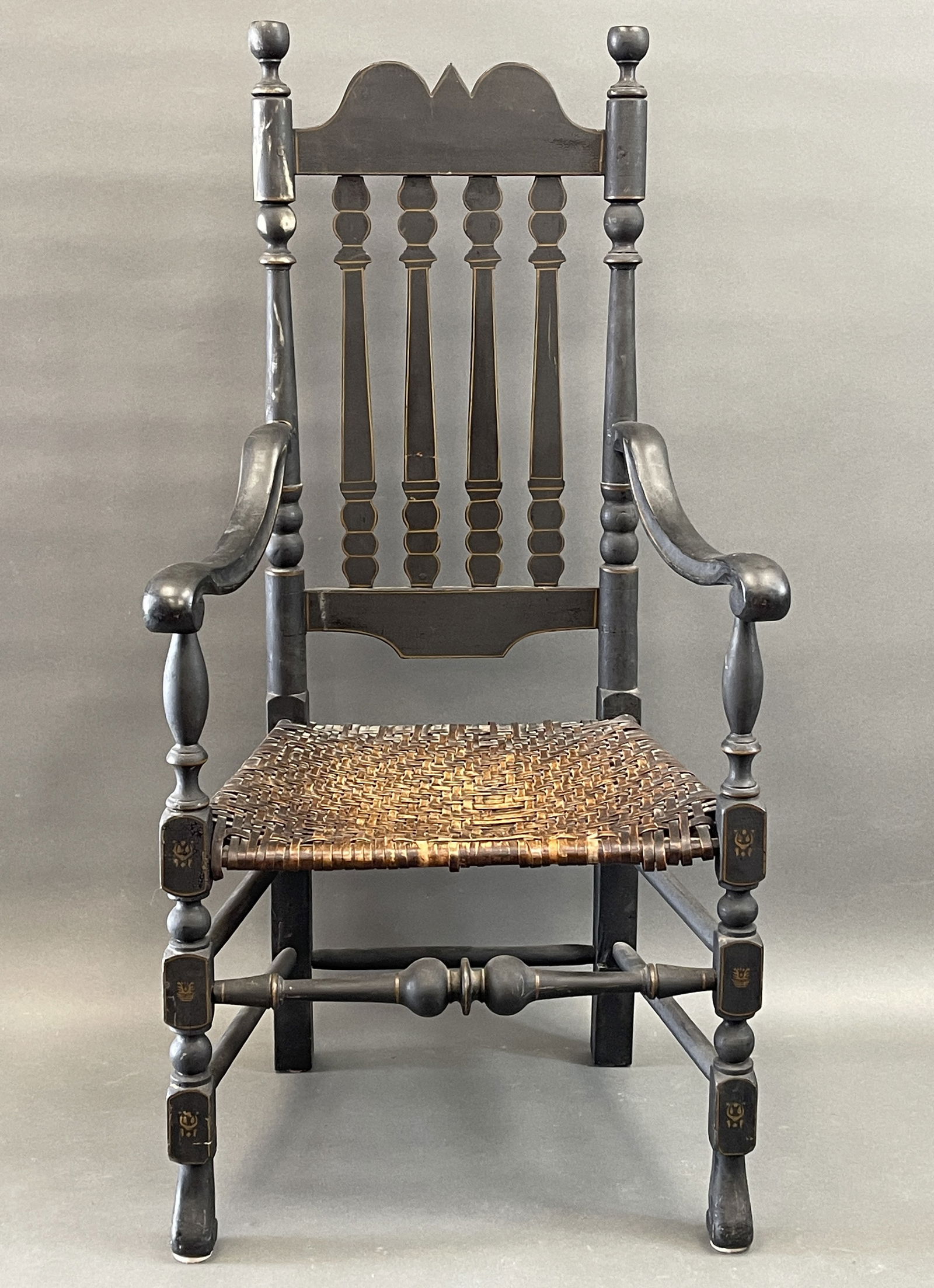 EARLY AMERICAN BANNISTER BACK ARMCHAIR (1 of 6)