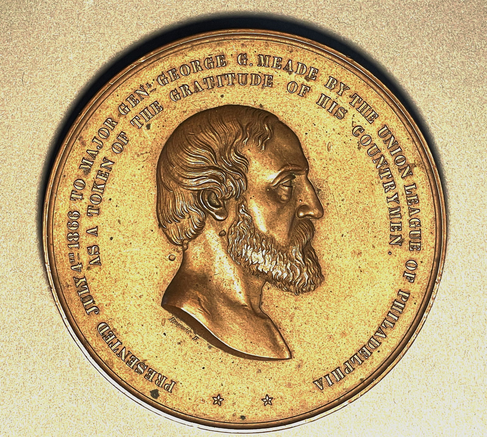 RARE MEDAL GIVEN TO GENERAL GEORGE MEADE'S GETTYSBURG STAFF (1 of 4)