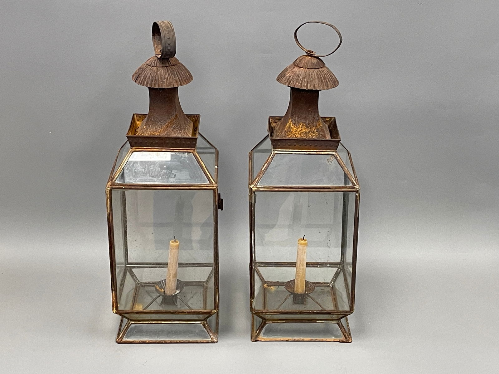 PAIR OF EARLY 19TH C LARGE LANTERNS (1 of 5)