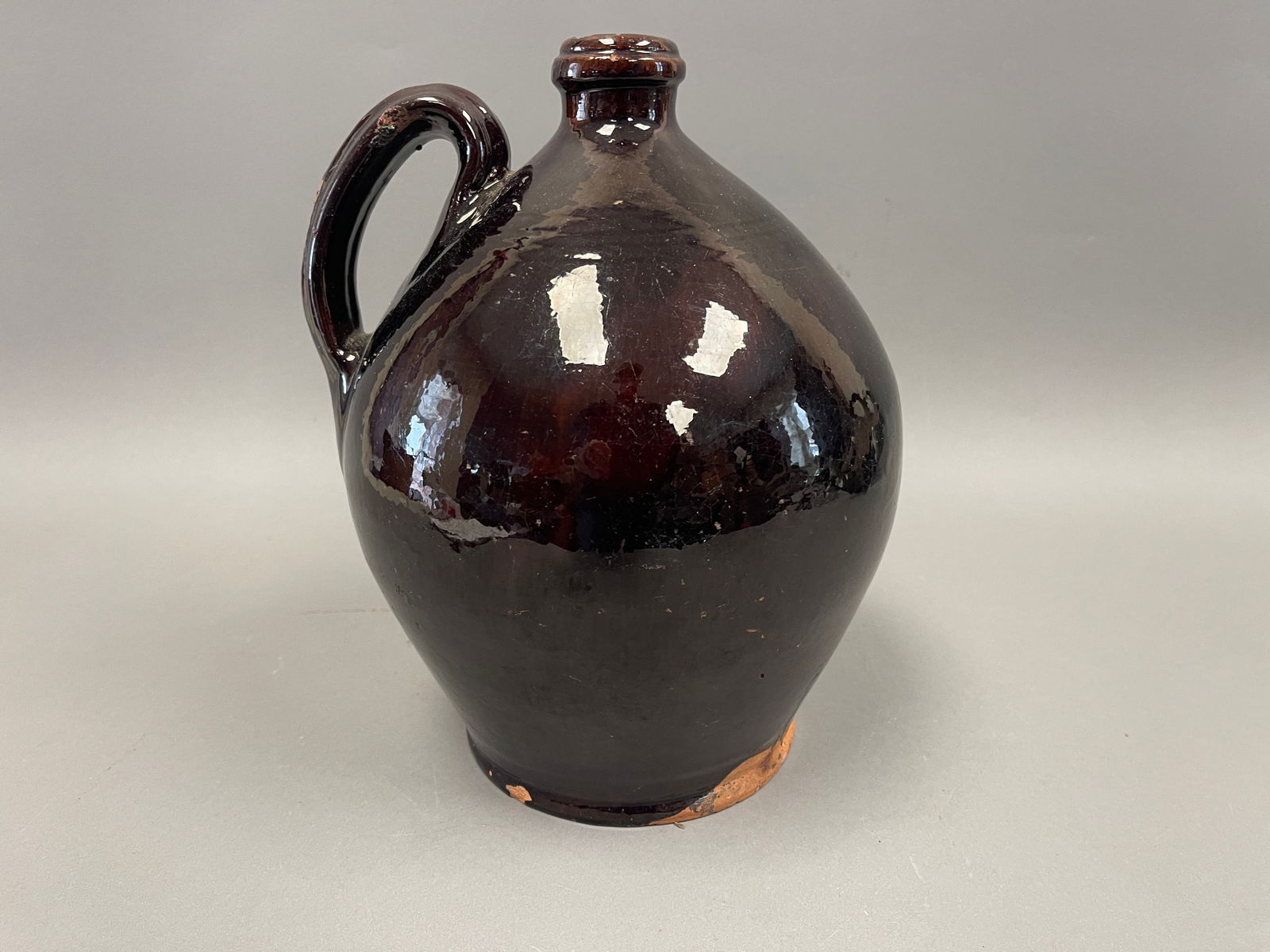 LARGE JACKFIELD GLAZE AMERICAN REDWARE: LARGE JACKFIELD GLAZE AMERICAN REDWARE 12"
