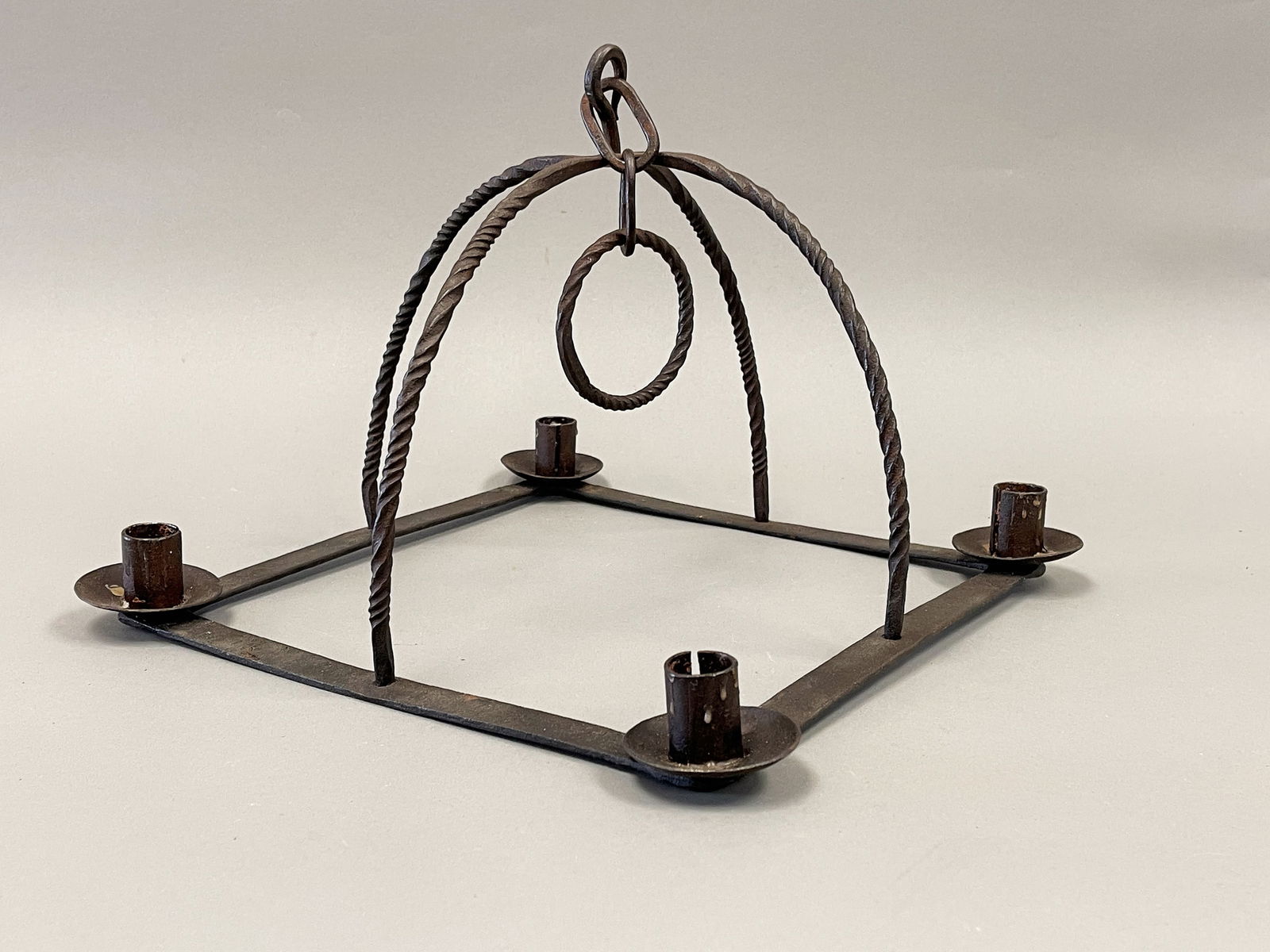 EARLY FORGED IRON CHANDELIER (1 of 6)