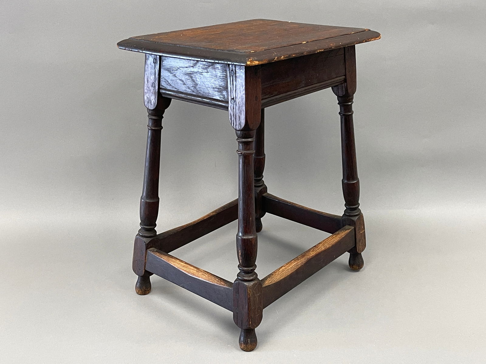 RARE 19TH C SMALL JOINT STOOL (1 of 7)